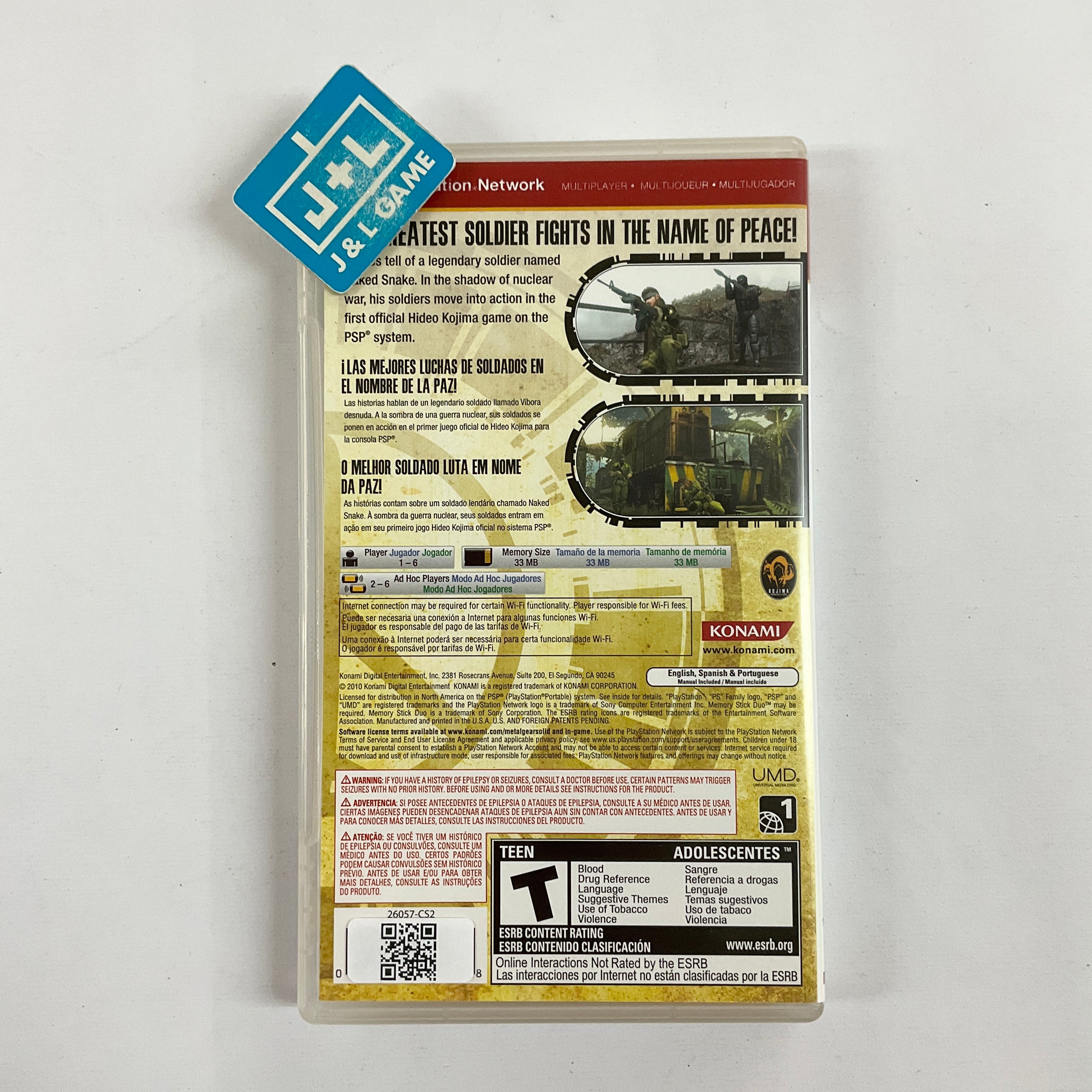 Metal Gear Solid: Peace Walker (Greatest Hits) - SONY PSP [Pre-Owned] Video Games Konami   