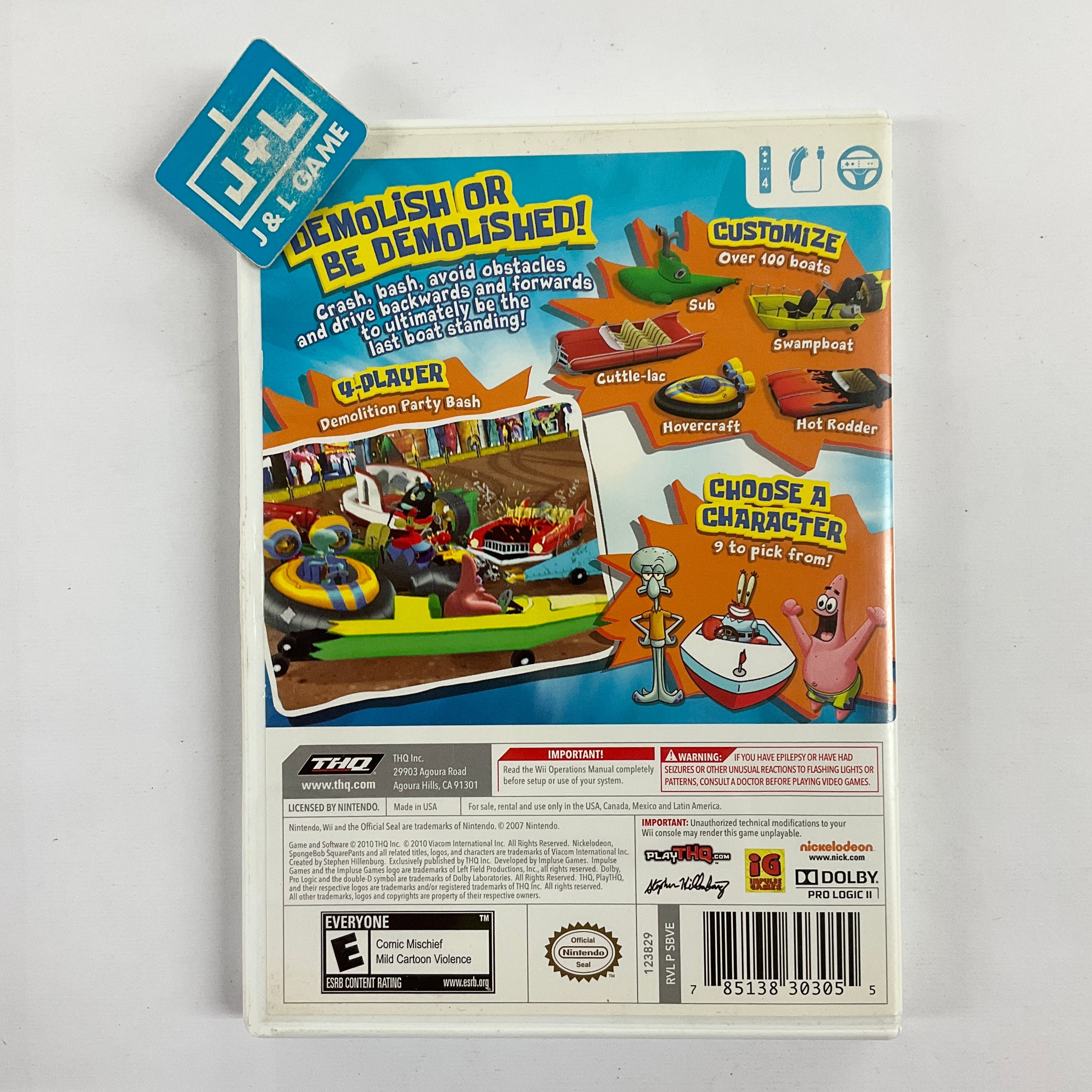 Spongebob Boating Bash - Nintendo Wii [Pre-Owned] | J&L Game
