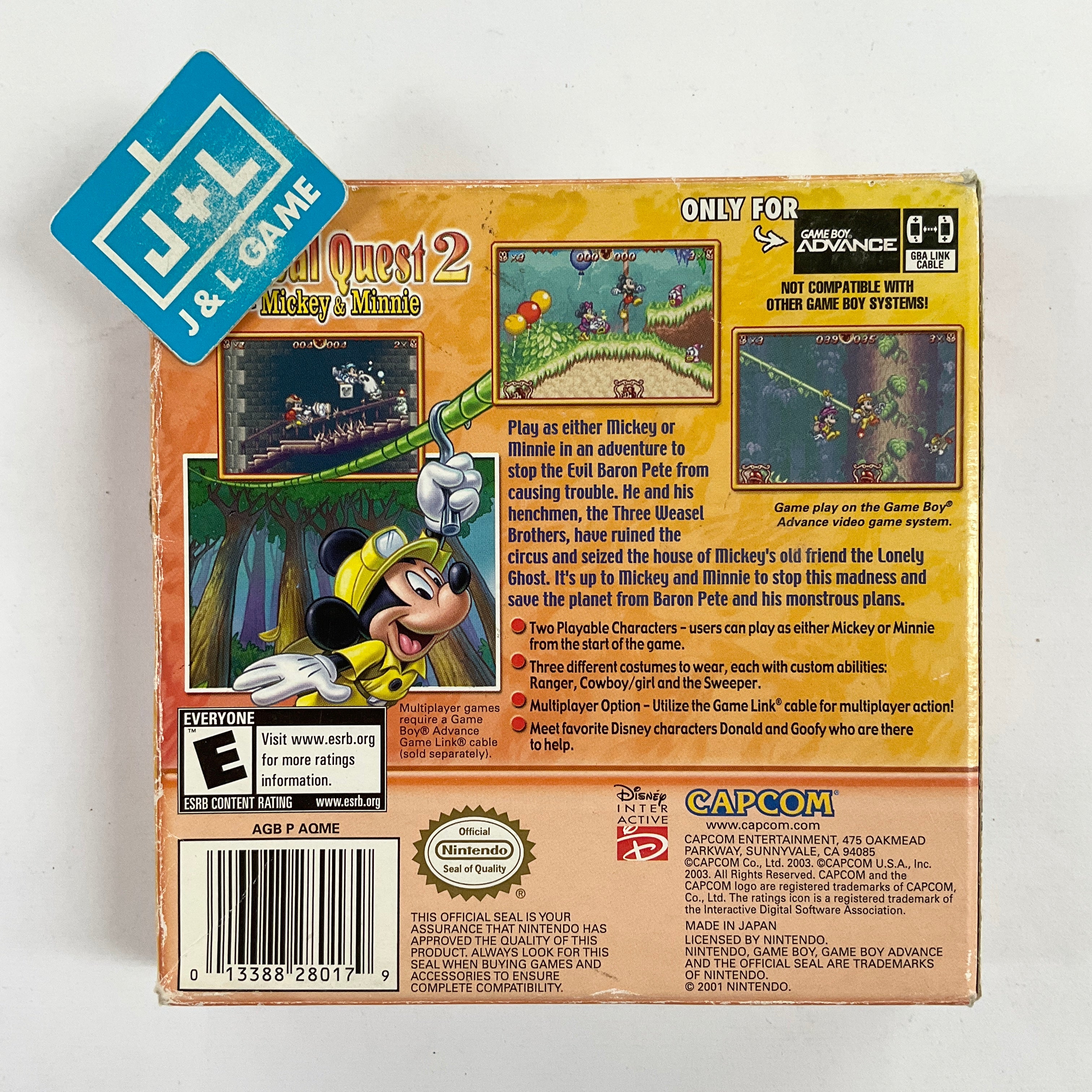 Disney's Magical Quest 2 Starring Mickey and Minnie - (GBA) Game Boy Advance [Pre-Owned] Video Games Capcom   
