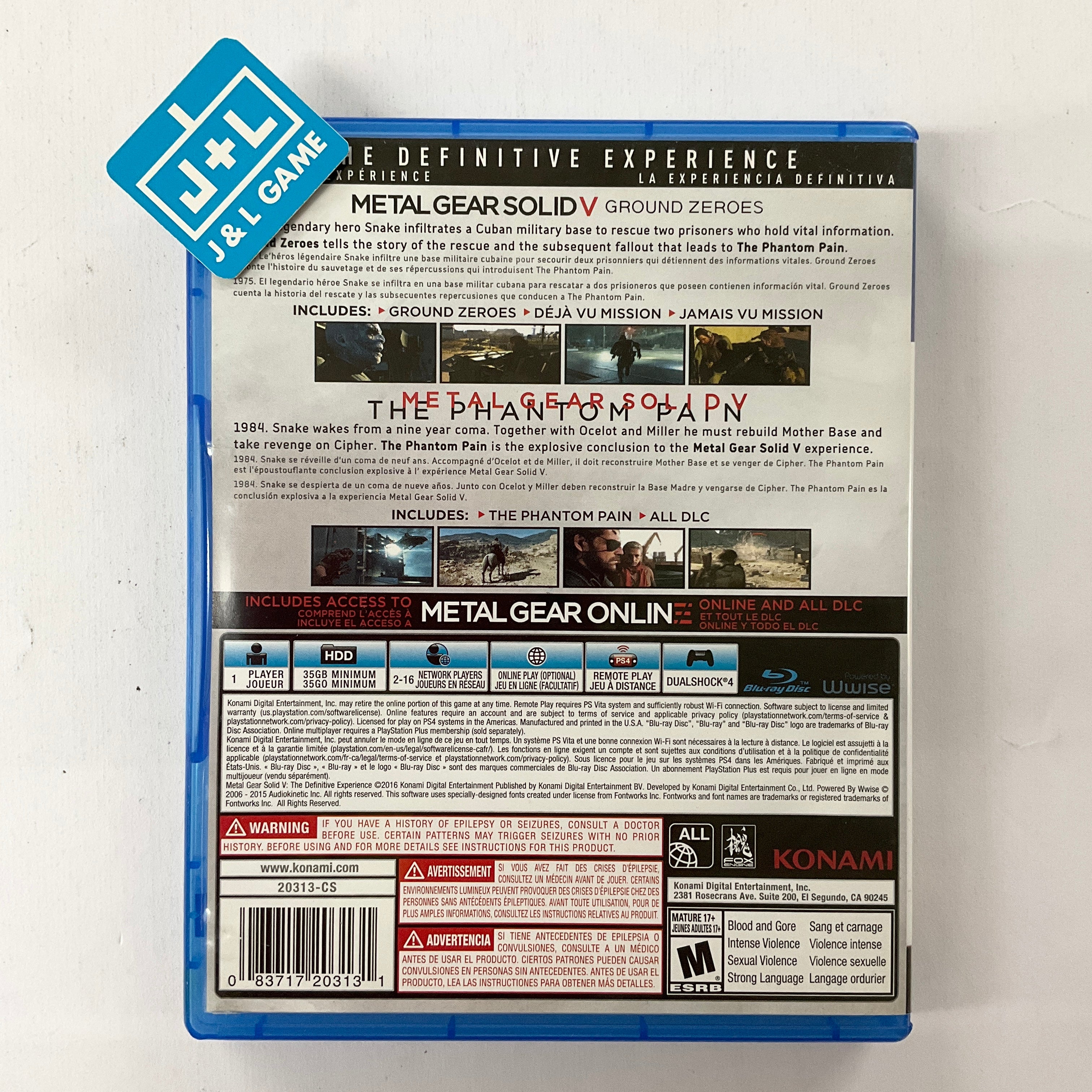 Metal Gear Solid V: The Definitive Experience - (PS4) PlayStation 4 [Pre-Owned] Video Games Konami   