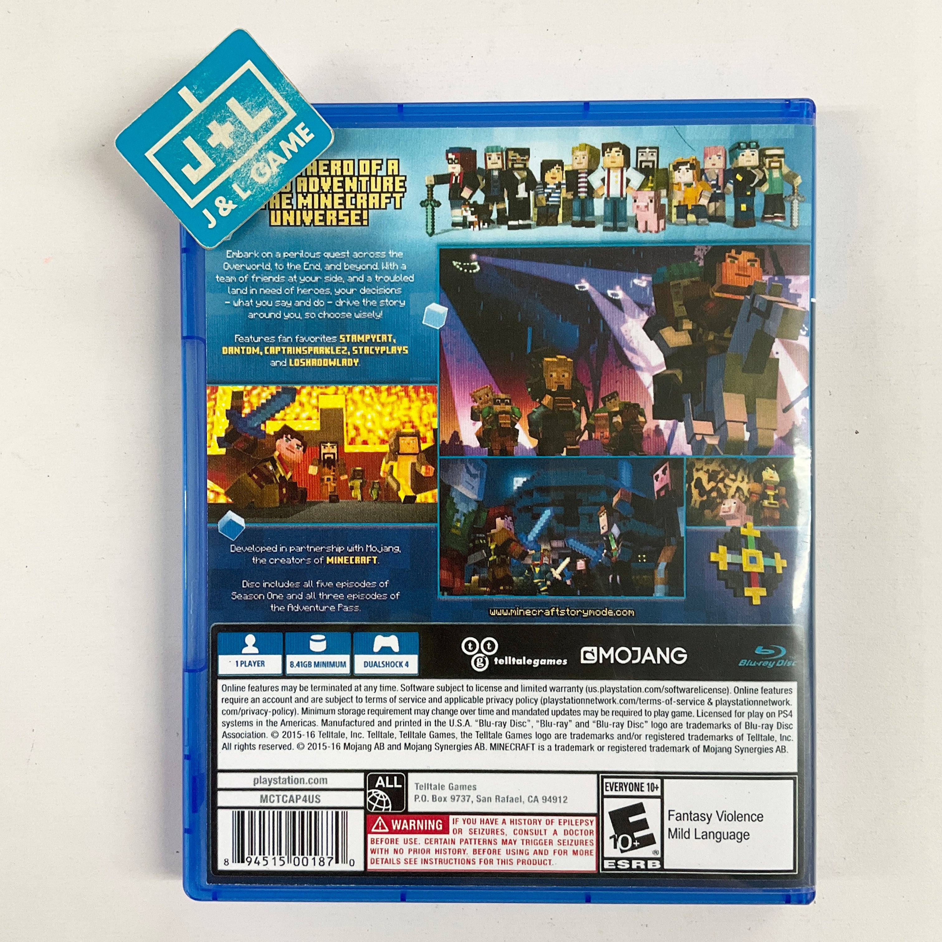 Minecraft: Story Mode- The Complete Adventure - (PS4) PlayStation 4 [Pre-Owned] Video Games Telltale Games   