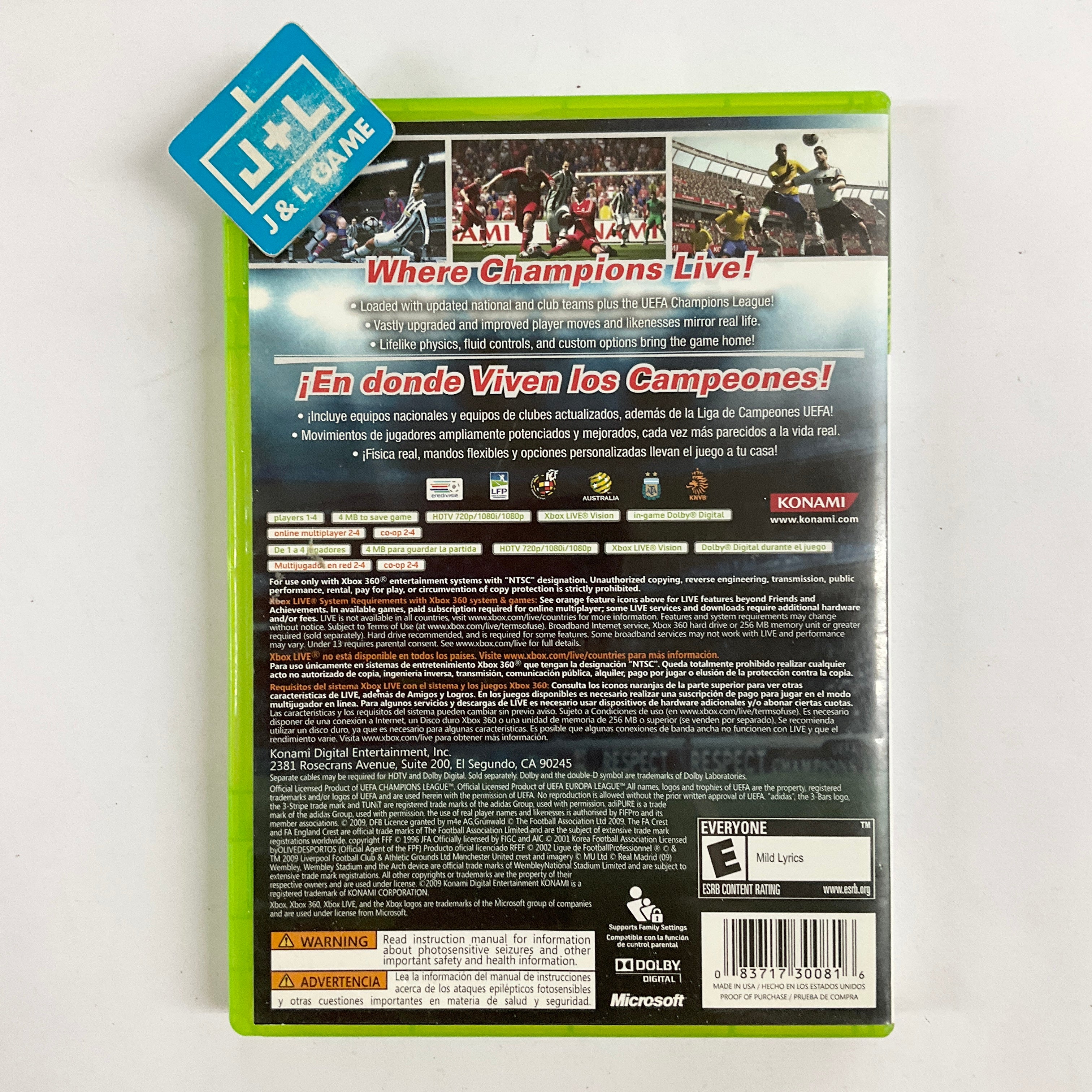 Pro Evolution Soccer 2010 - Xbox 360 [Pre-Owned] Video Games Konami   