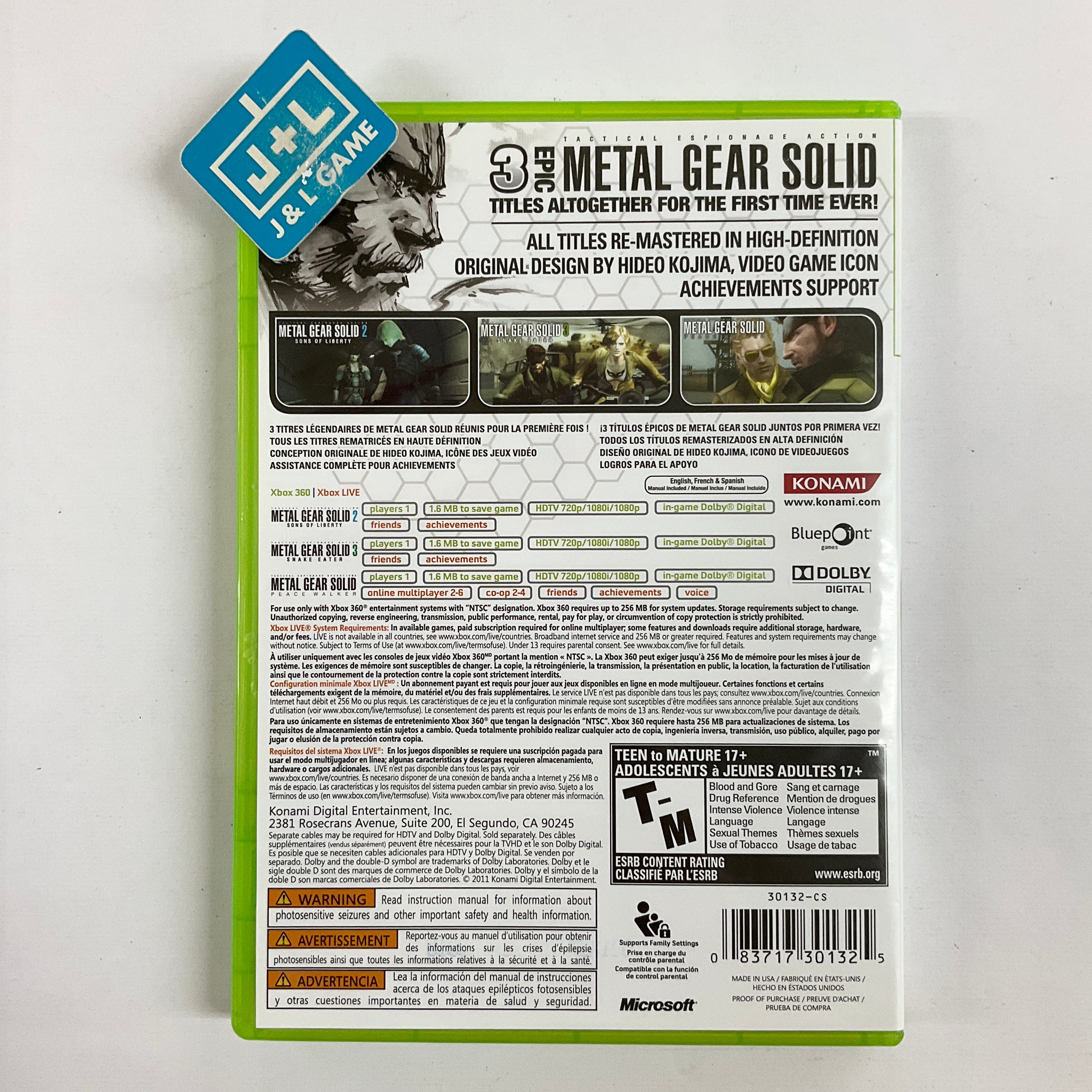 Metal Gear Solid HD Collection - Xbox 360 [Pre-Owned] Video Games Konami   