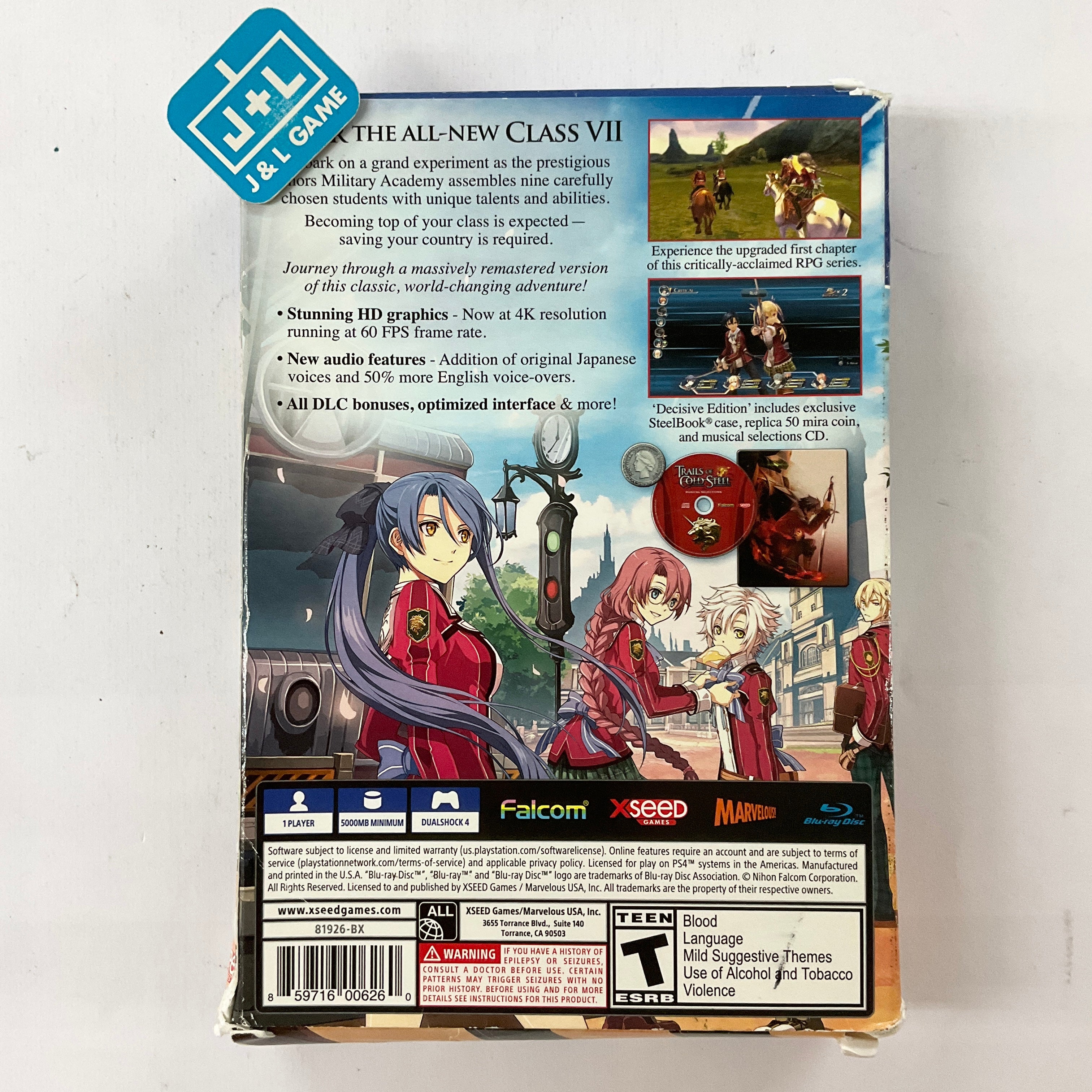 The Legend of Heroes: Trails of Cold Steel (Decisive Edition) - (PS4) PlayStation 4 [Pre-Owned] Video Games XSEED Games