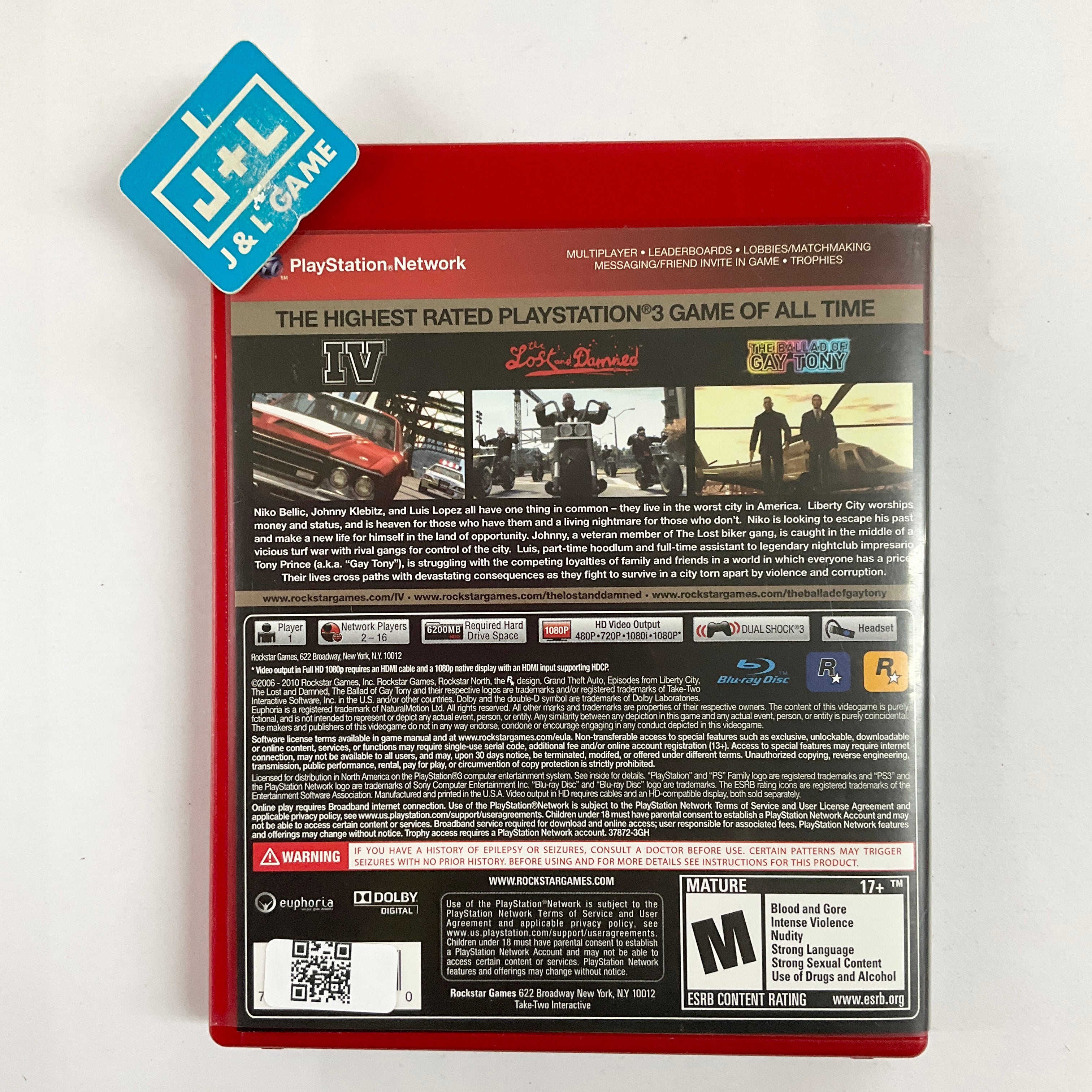 Grand Theft Auto IV & Episodes from Liberty City: The Complete Edition (Greatest Hits) - (PS3) PlayStation 3 [Pre-Owned] Video Games Rockstar Games   
