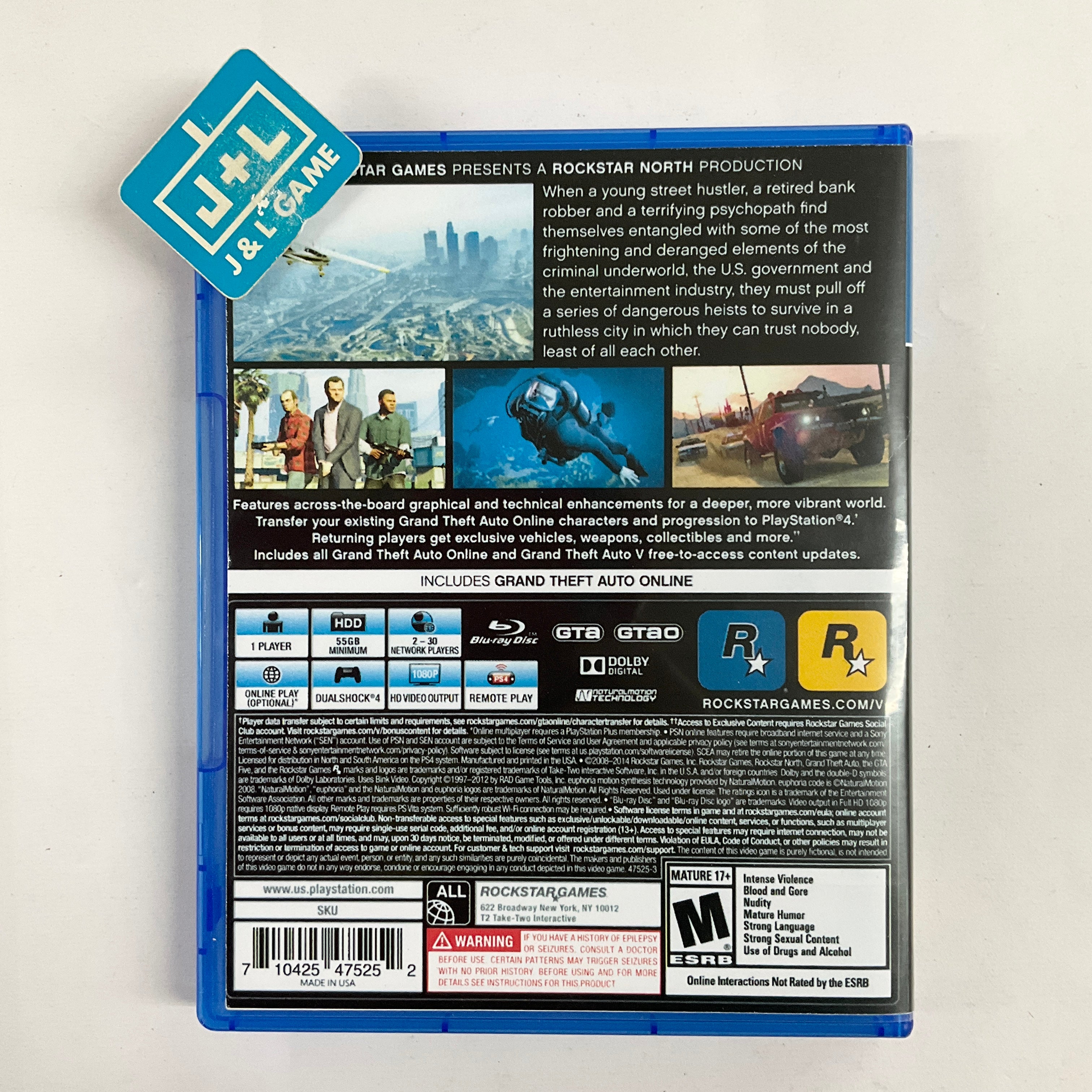 Grand Theft Auto V - (PS4) Playstation 4 [Pre-Owned] Video Games Rockstar Games   