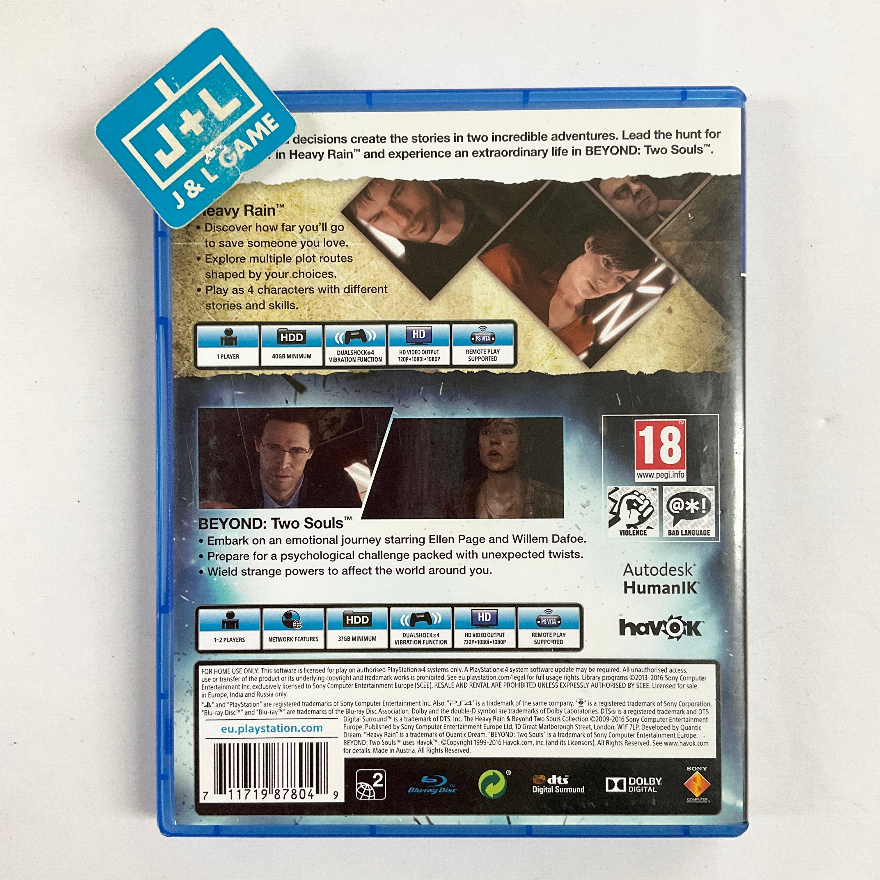 Heavy Rain and Beyond: Two Souls Collection - (PS4) Playstation 4 [Pre-Owned] (European Import) Video Games Sony   