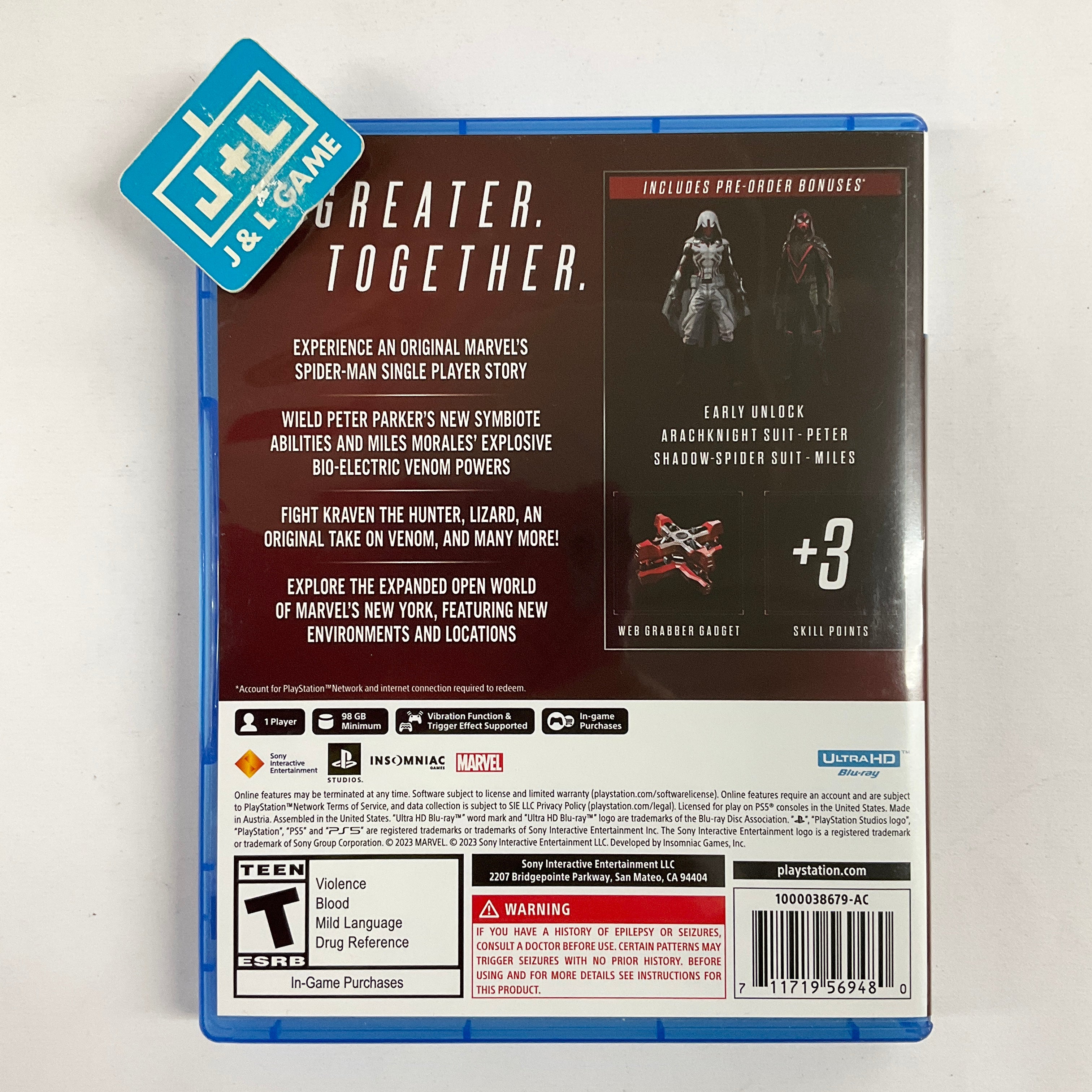 Marvel's Spider-Man 2 (Launch Edition) - (PS5) PlayStation 5 [Pre-Owned] Video Games PlayStation   