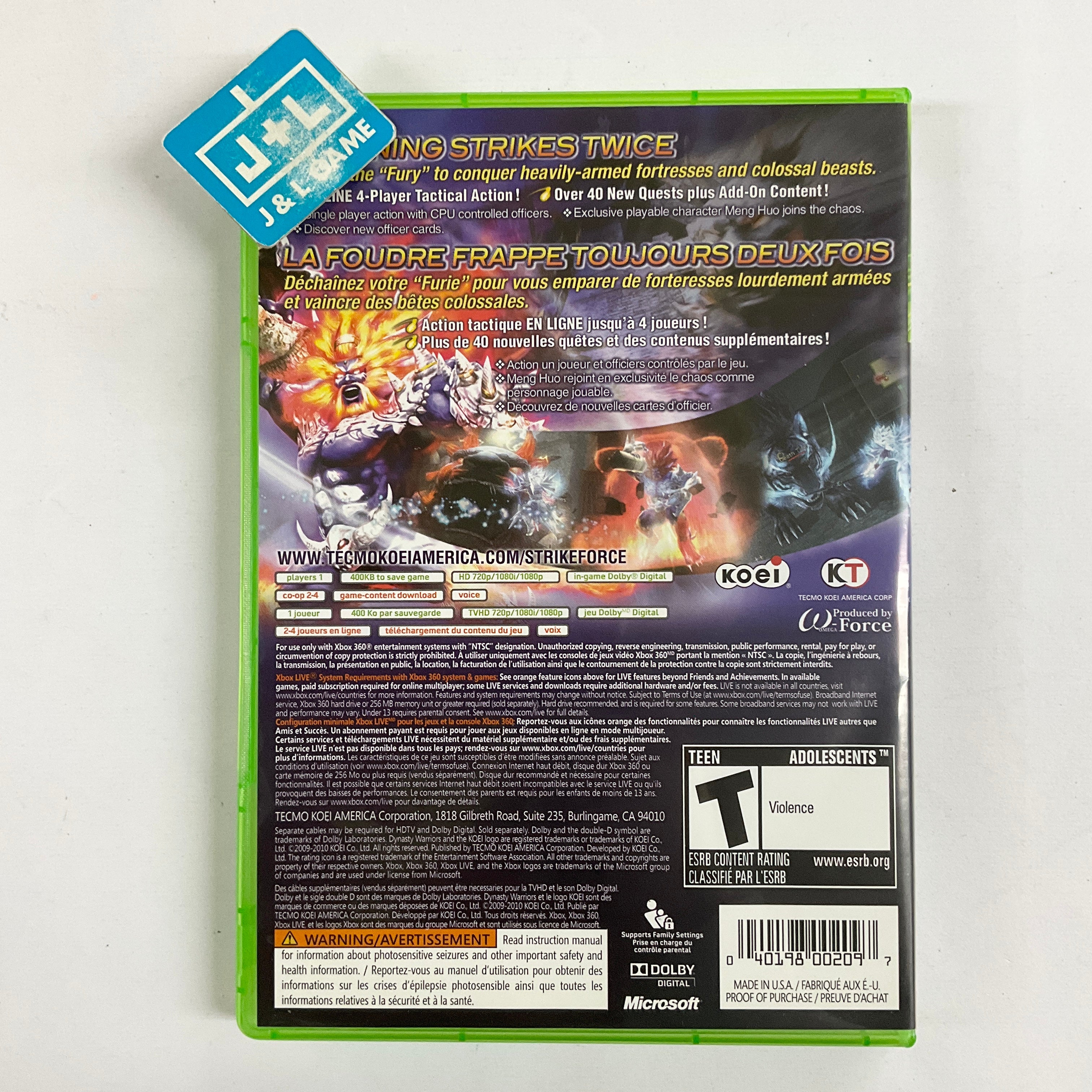 Dynasty Warriors: Strikeforce - Xbox 360 [Pre-Owned] Video Games Koei   