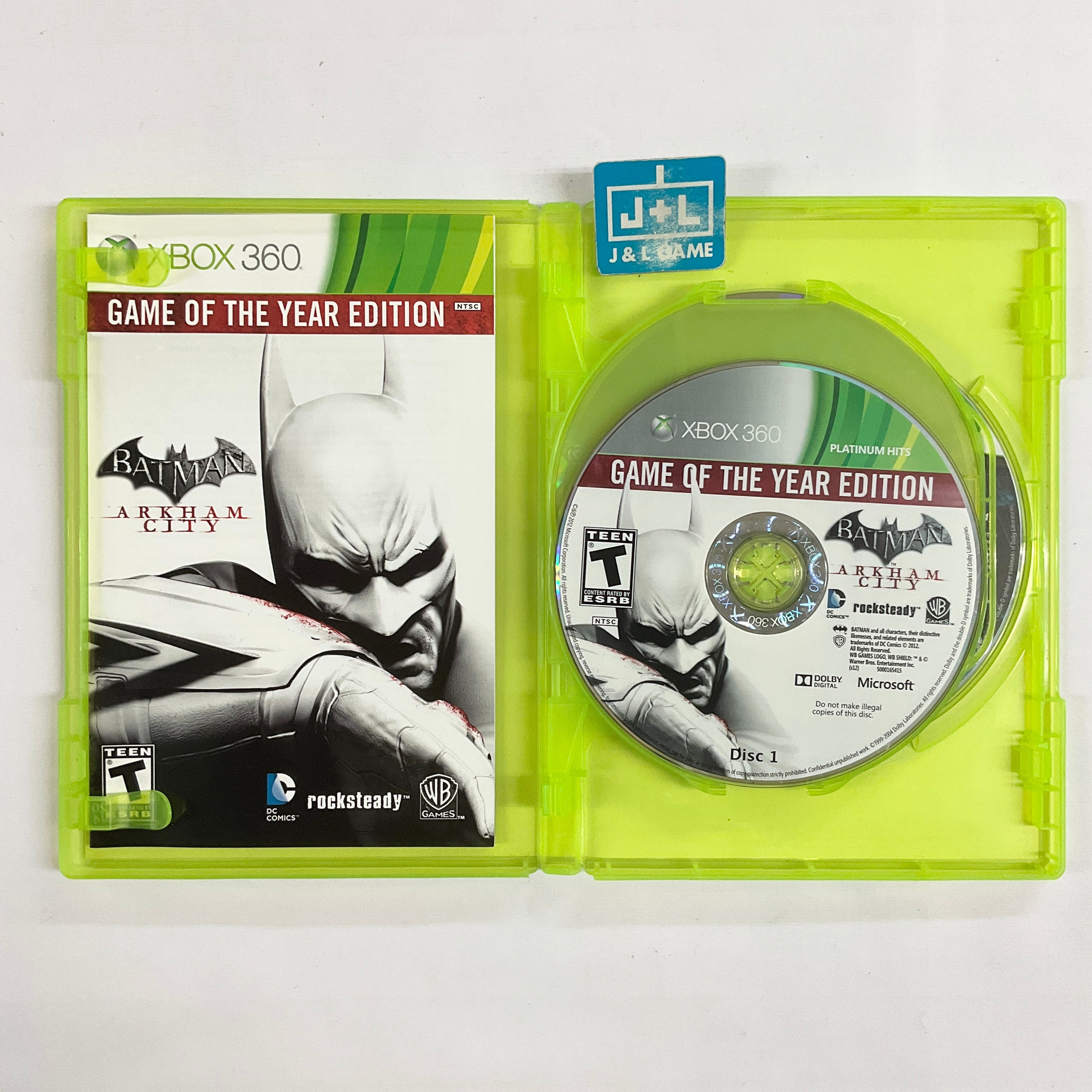 Batman: Arkham Asylum + Batman: Arkham City Dual Pack (Platinum Hits) - Xbox 360 [Pre-Owned] Video Games Warner Bros. Interactive Entertainment   