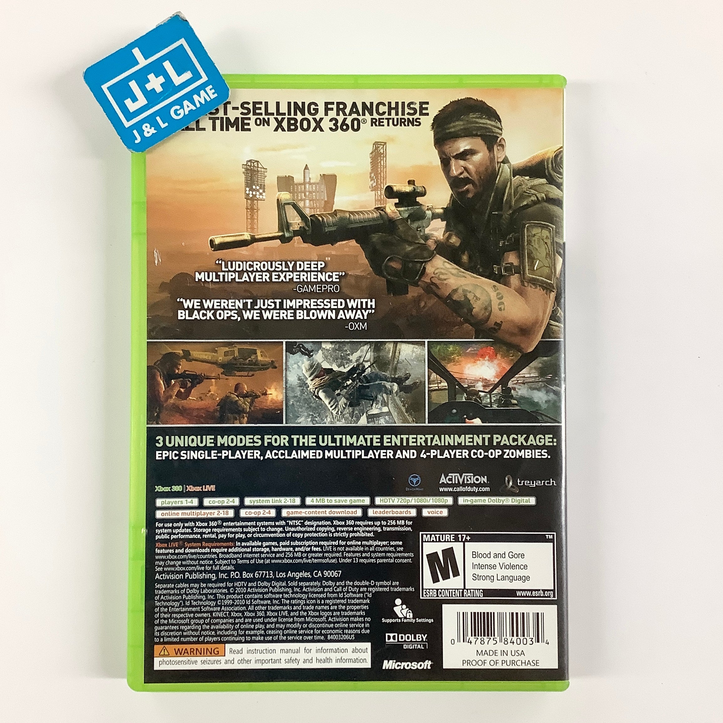 Call of Duty: Black Ops - Xbox 360 [Pre-Owned] Video Games Activision