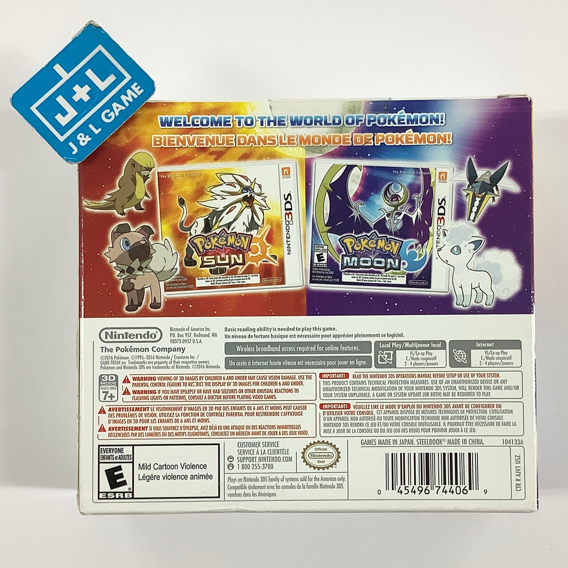 Pokemon Sun and Moon Dual Pack (with Steelbook) - Nintendo 3DS Video Games Nintendo