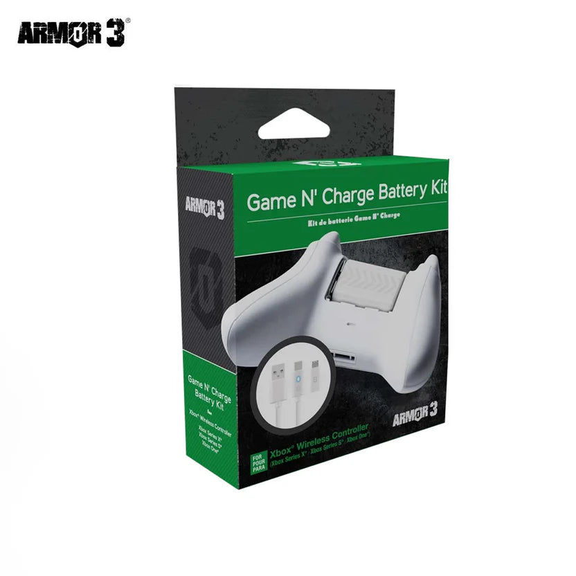 Hyperkin Armor 3 Game N' Charge Battery Kit for Xbox Wireless Controller (White) - (XSX) Xbox Series X (Copy)