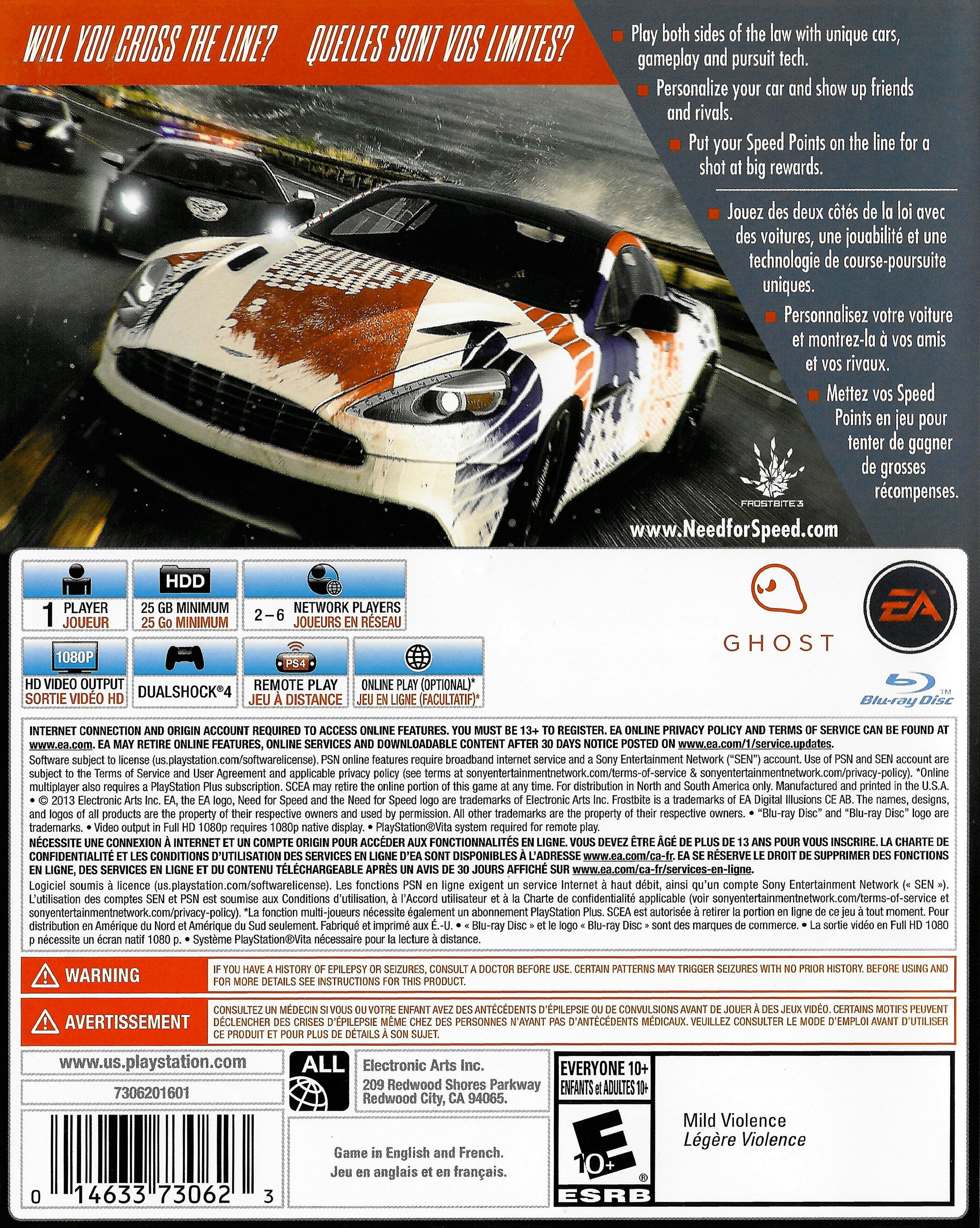 Need for Speed: Rivals - (PS4) PlayStation 4 [Pre-Owned] | J&L Game