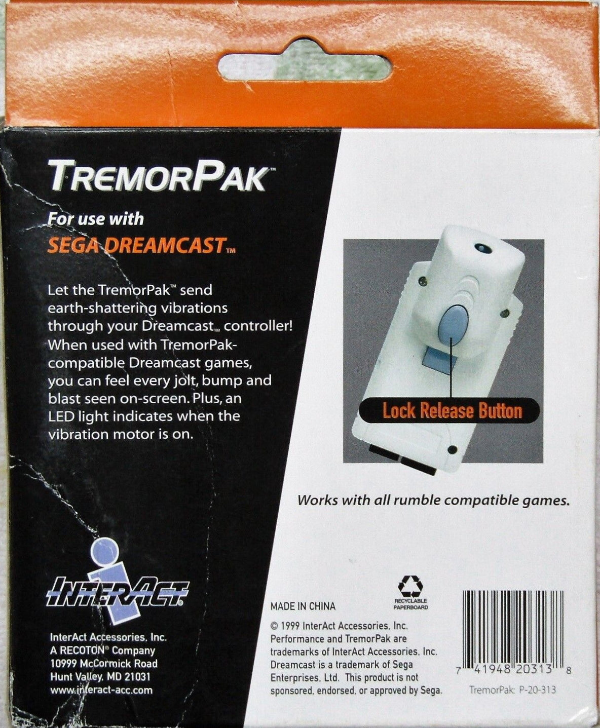 Performance Sega Dreamcast Tremor Pak - (DC) Sega Dreamcast [Pre-Owned] Video Games Performance   