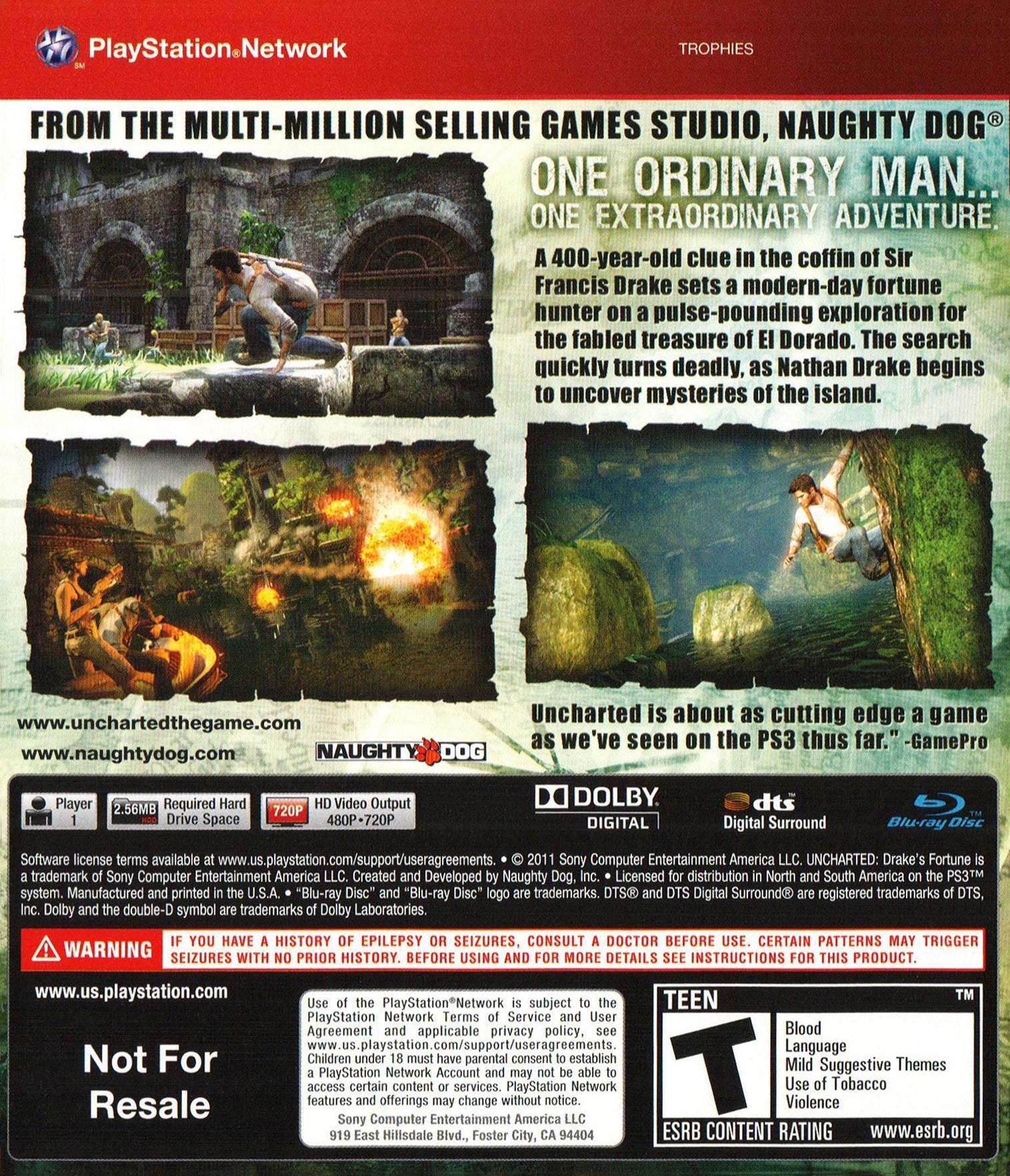 Uncharted: Drake's Fortune (Greatest Hits) - (PS3) PlayStation 3 [Pre-Owned]