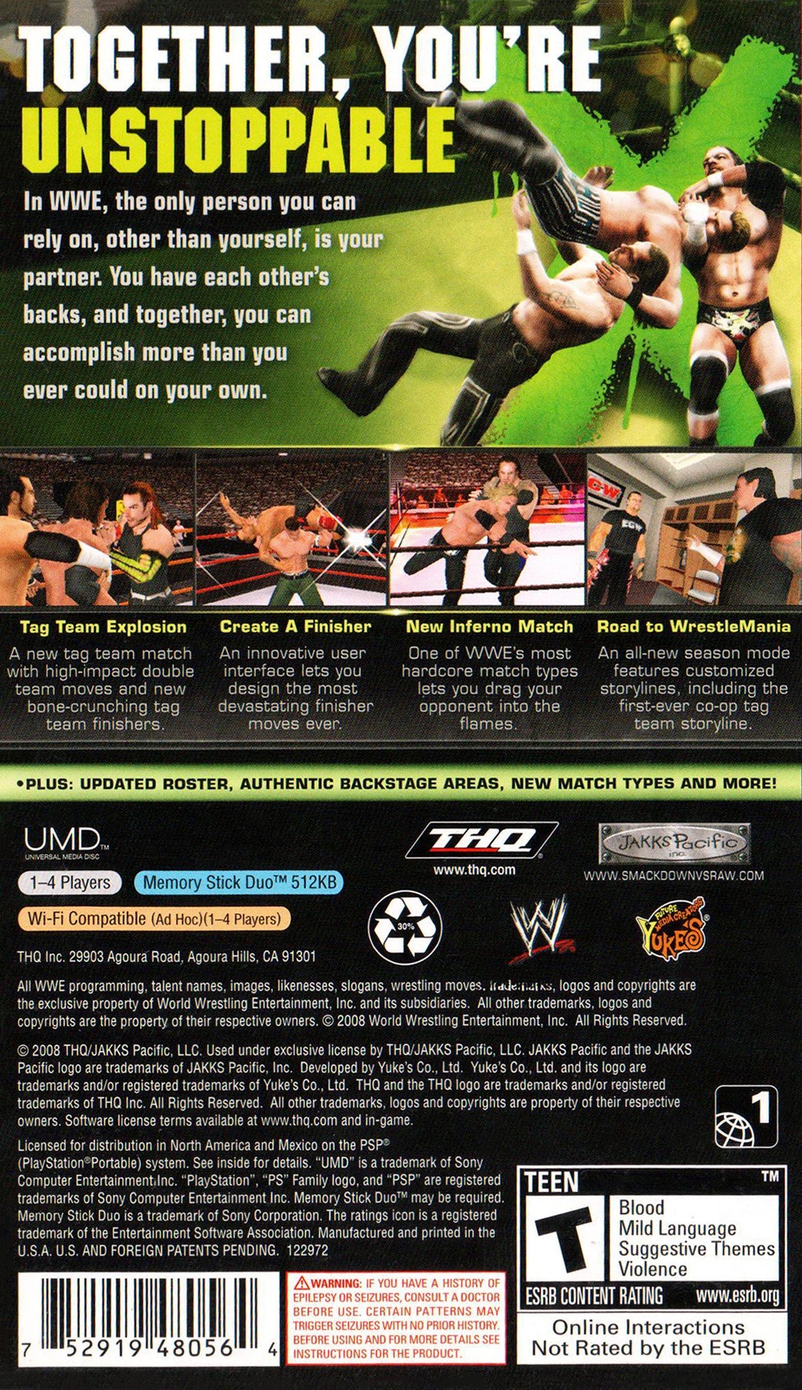 WWE SmackDown vs. Raw 2009 (Greatest Hits) - Sony PSP [Pre-Owned] Video Games THQ