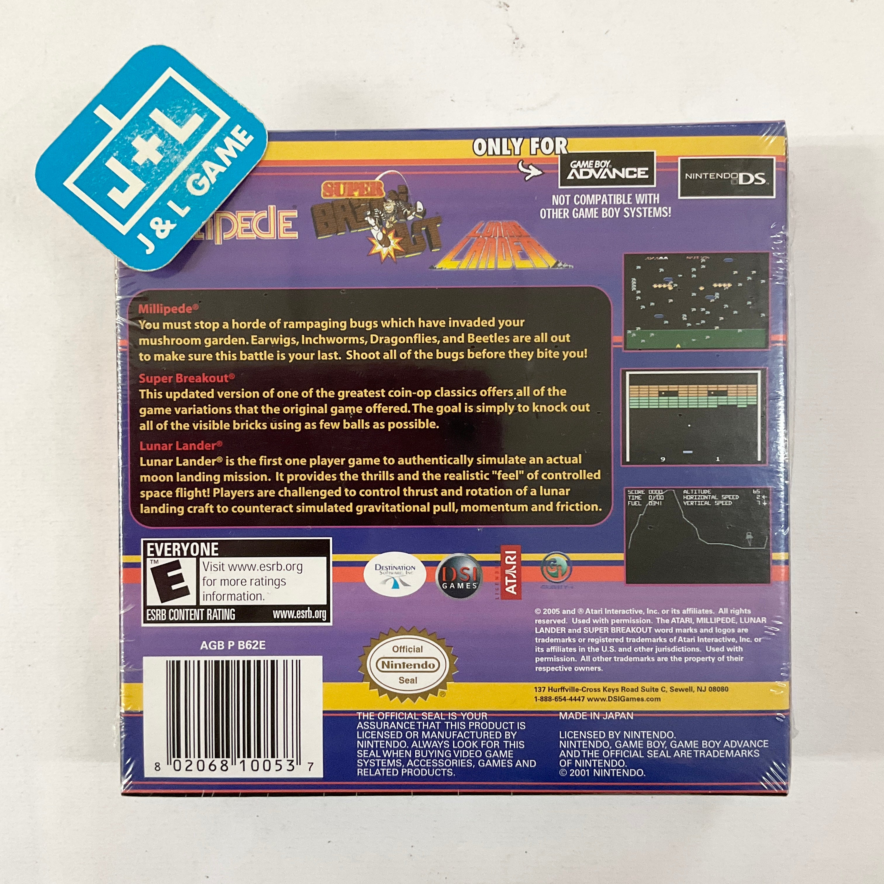 Millipede / Super Breakout / Lunar Lander - (GBA) Game Boy