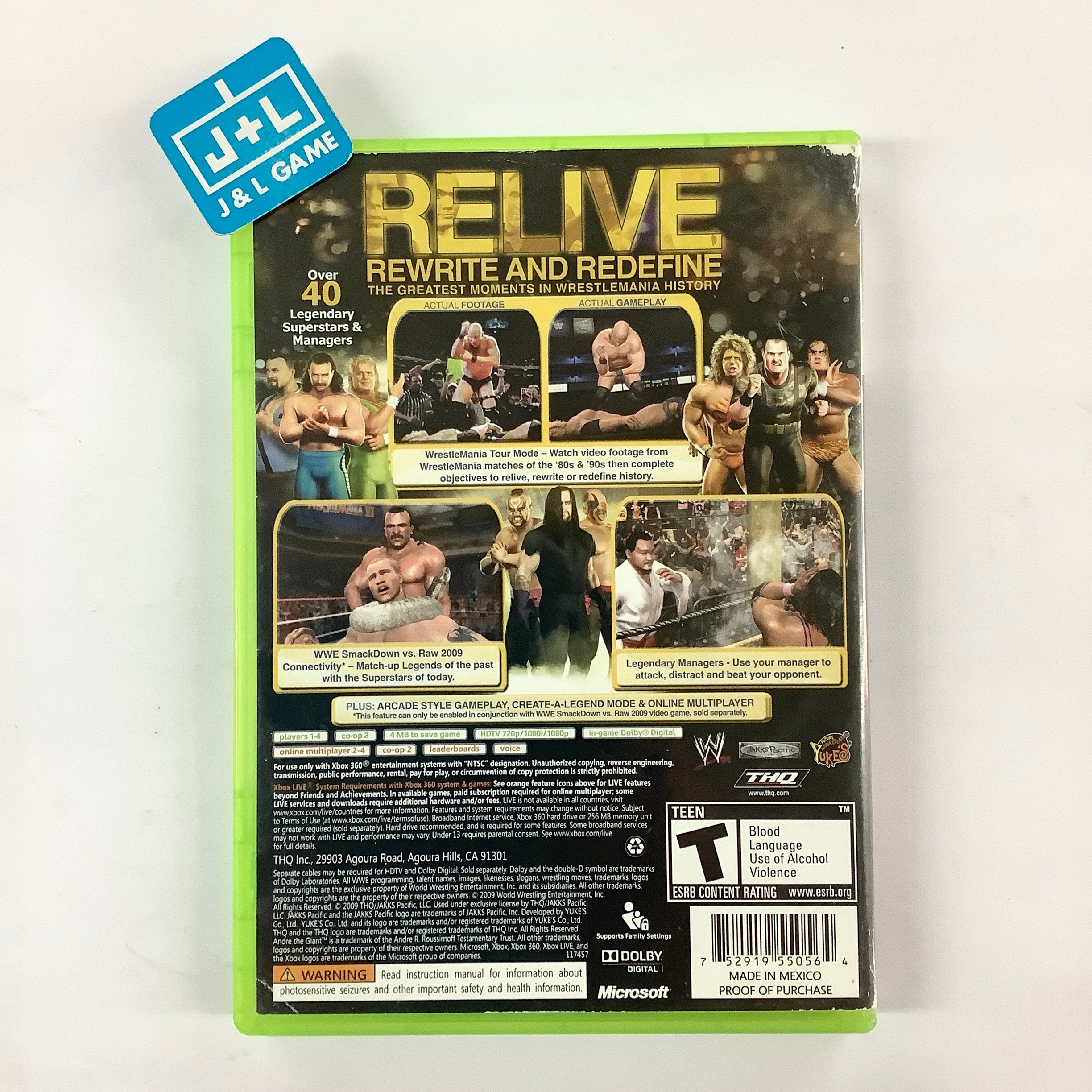 WWE Legends of WrestleMania - Xbox 360 [Pre-Owned] Video Games THQ   