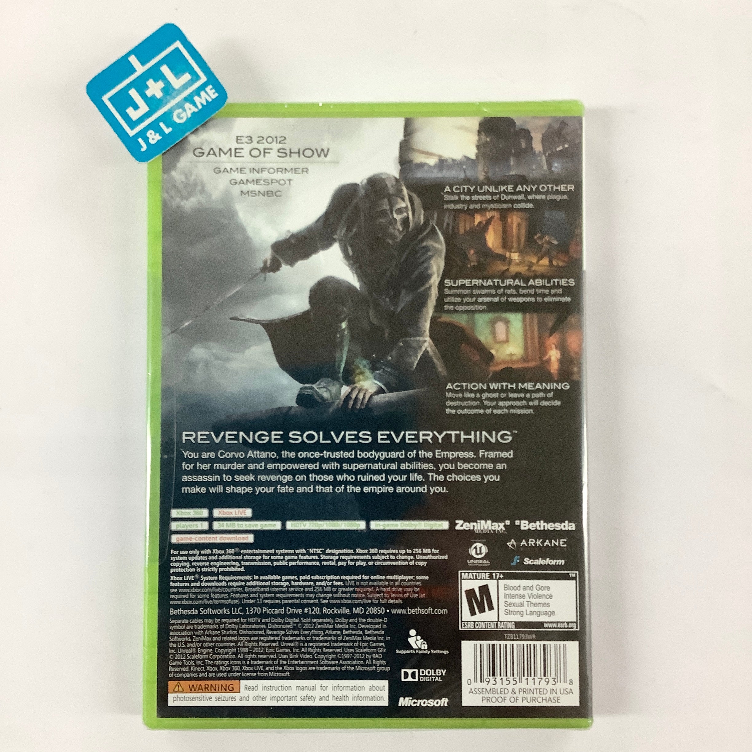 Dishonored - Xbox 360 Video Games Bethesda   