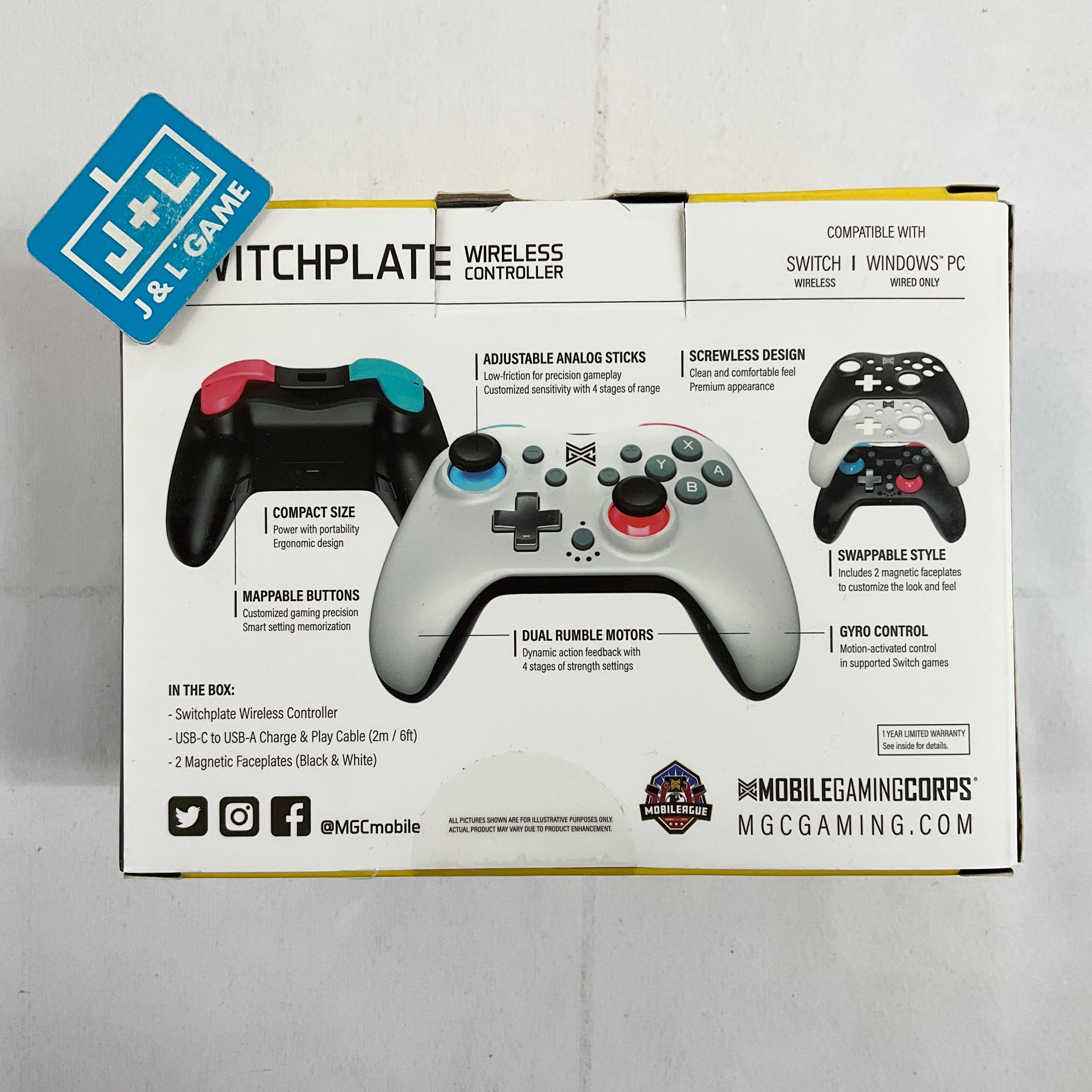 Mobile Gaming Corps MGC Switchplate Wireless Controller (Black/White