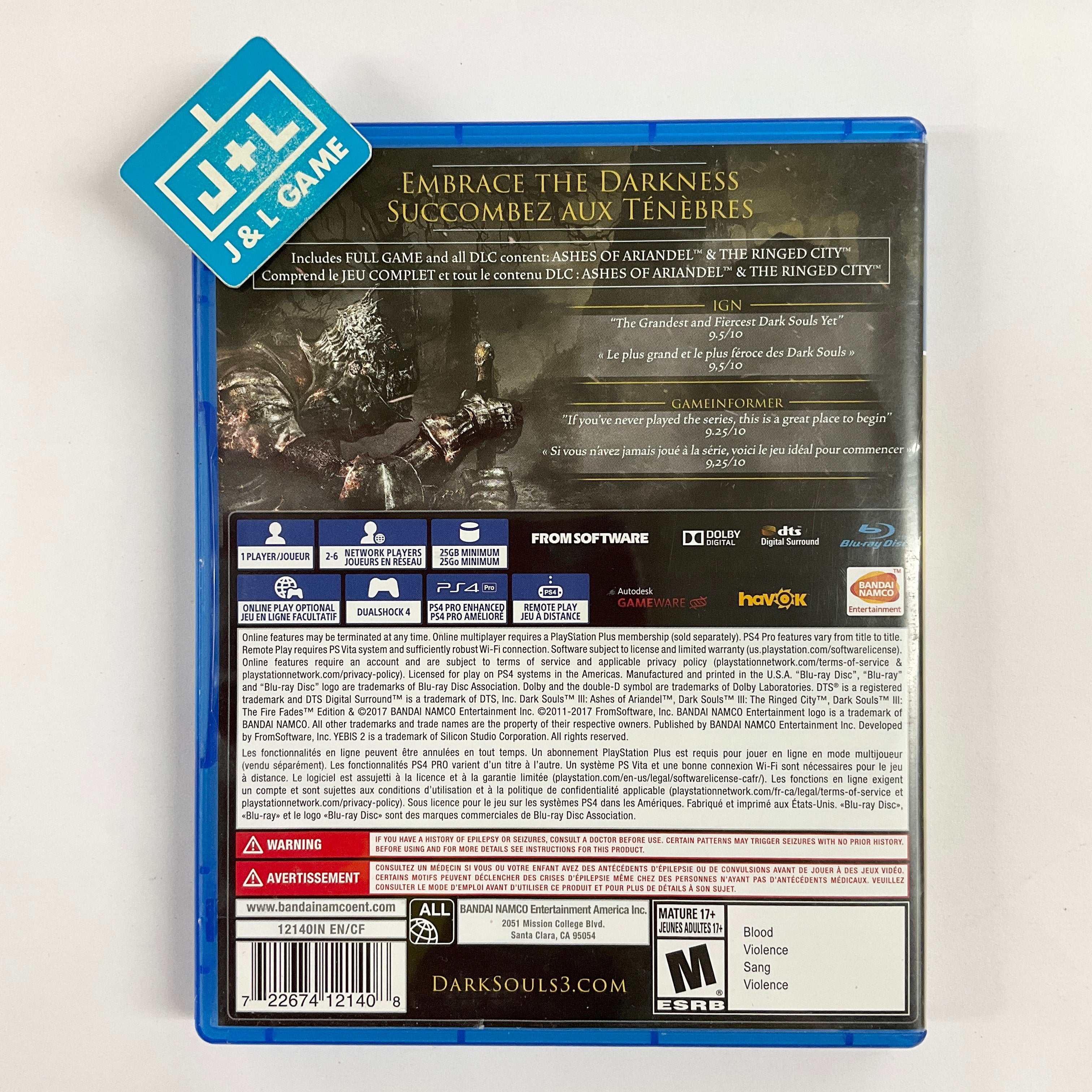Dark Souls III: The Fire Fades Edition - (PS4) PlayStation 4 [Pre-Owned] Video Games BANDAI NAMCO Entertainment   