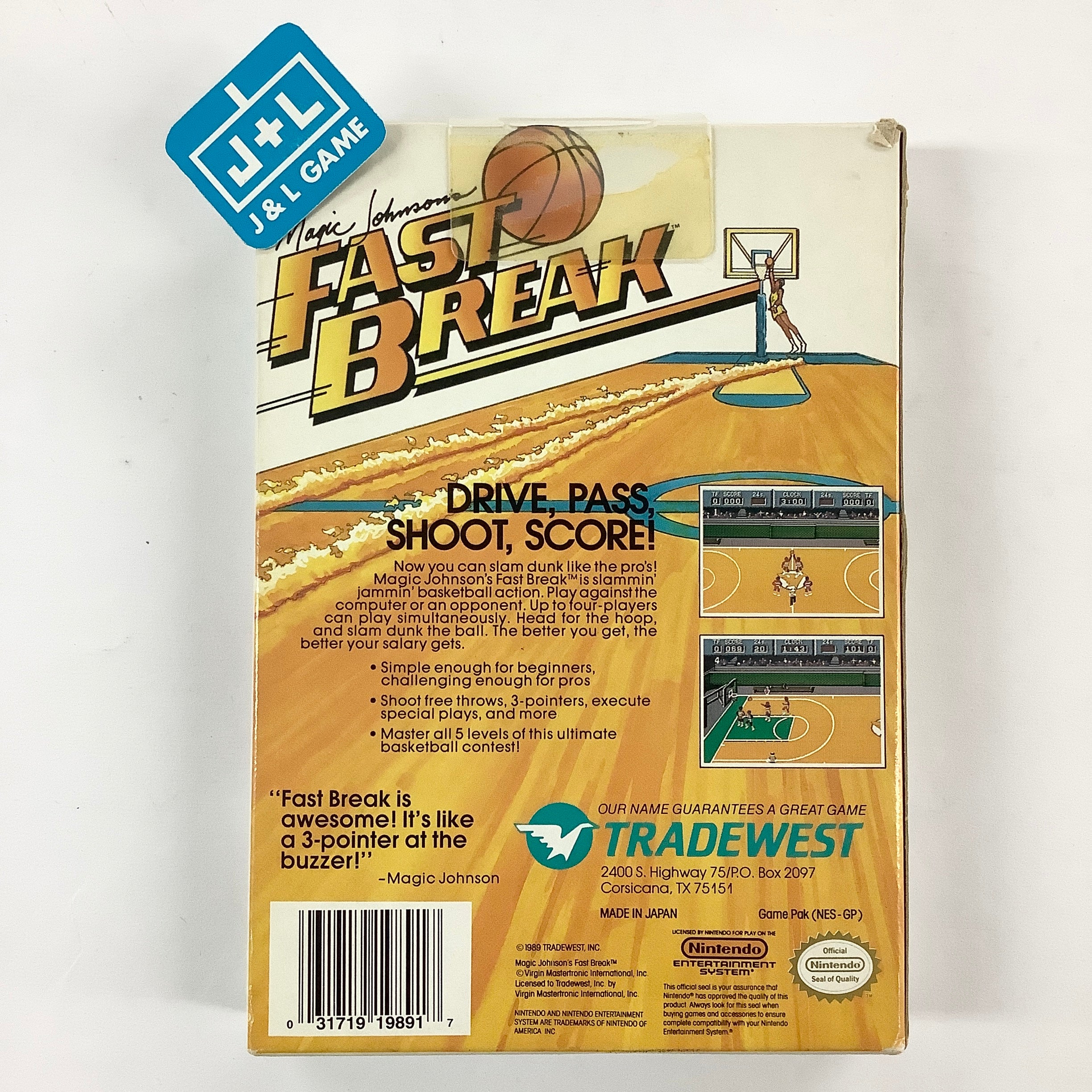 Magic Johnson's Fast Break - (NES) Nintendo Entertainment System [Pre-Owned] Video Games Tradewest   