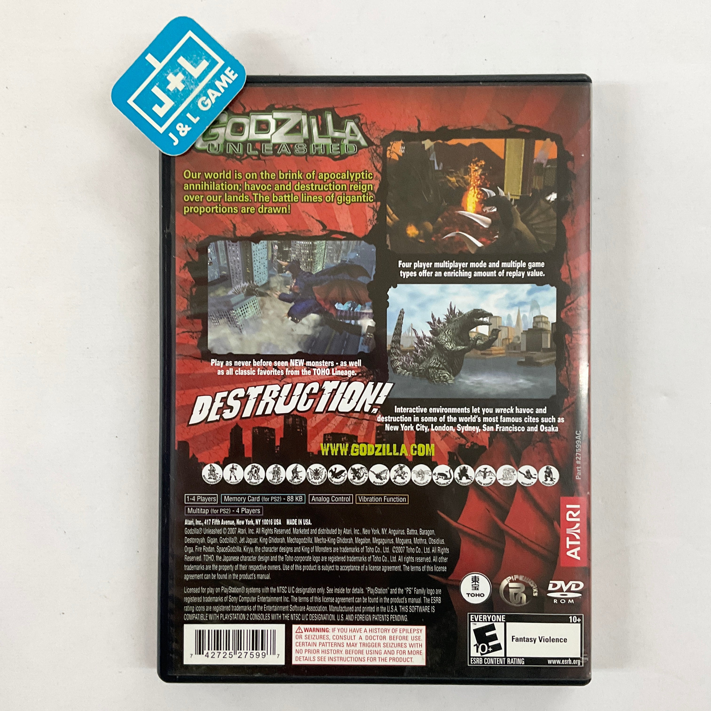 Godzilla: Unleashed - (PS2) PlayStation 2 [Pre-Owned] | J&L Game