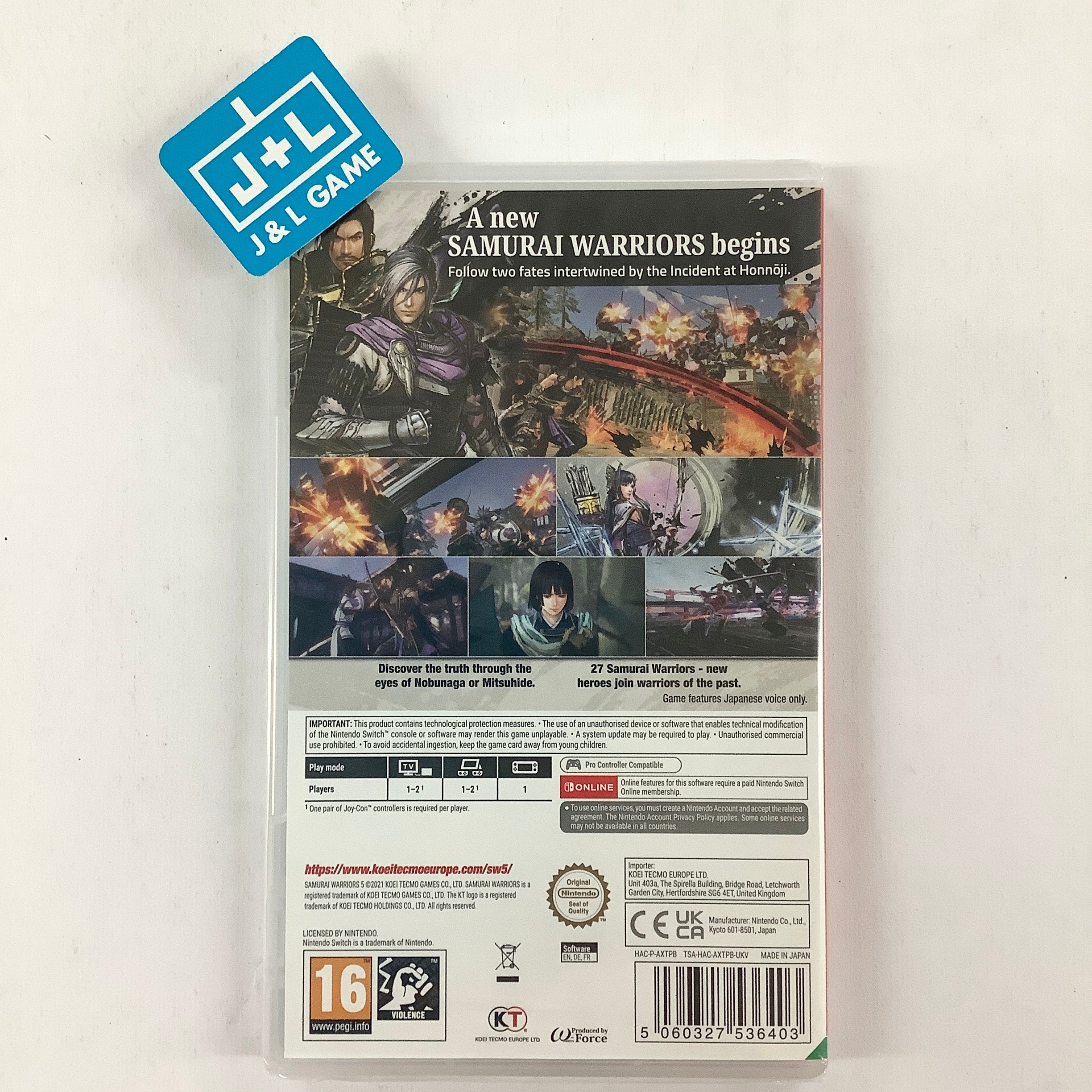Samurai Warriors 5 - (NSW) Nintendo Switch ( European Import) Video Games Koei Tecmo Games   