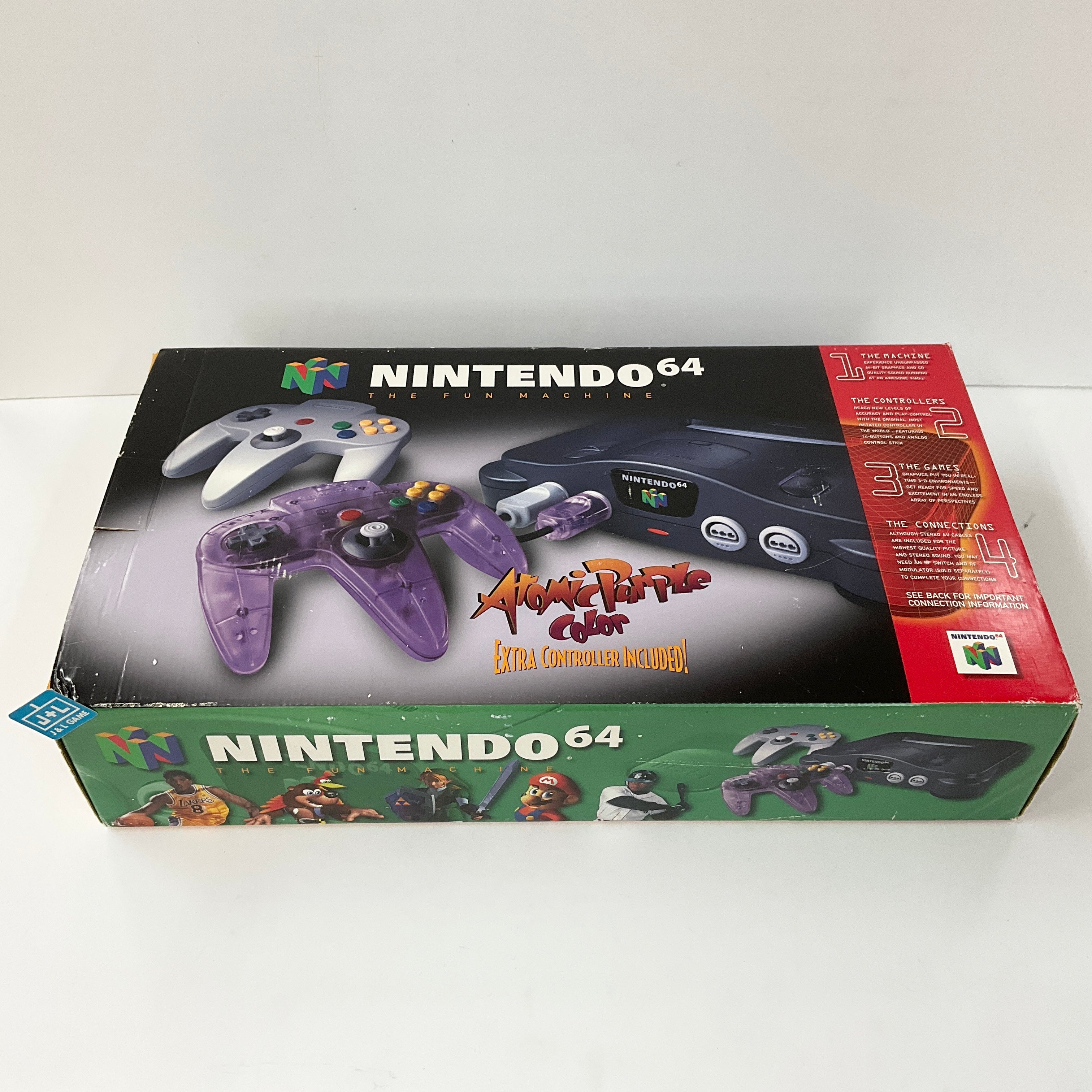 Nintendo 64 Hardware Console w/ Atomic Purple Controller (Black) - (N64) Nintendo 64 [Pre-Owned] Video Games Nintendo   