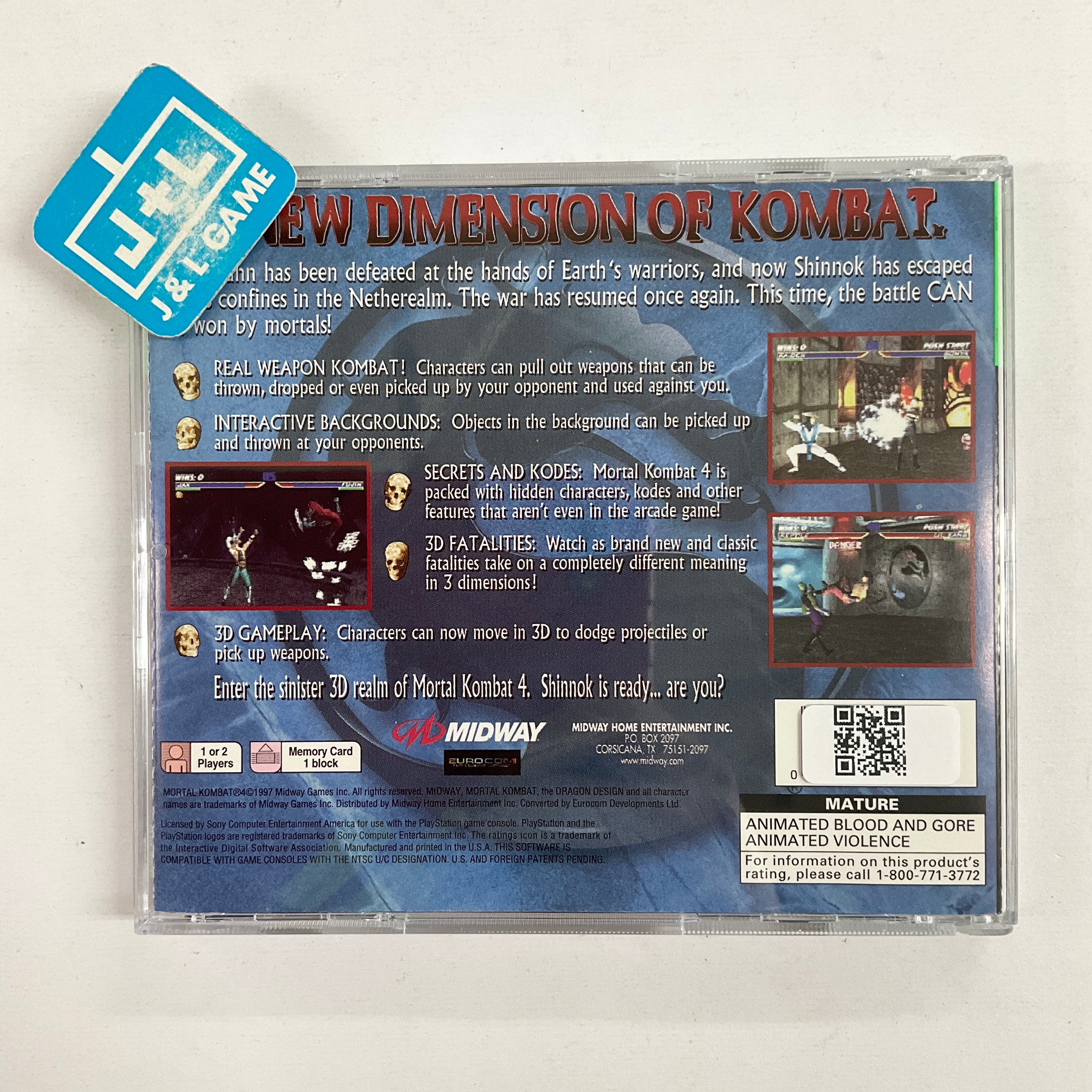 Mortal Kombat 4 (Greatest Hits) - ( PS1 ) PlayStation 1 [Pre-Owned] Video Games Midway   