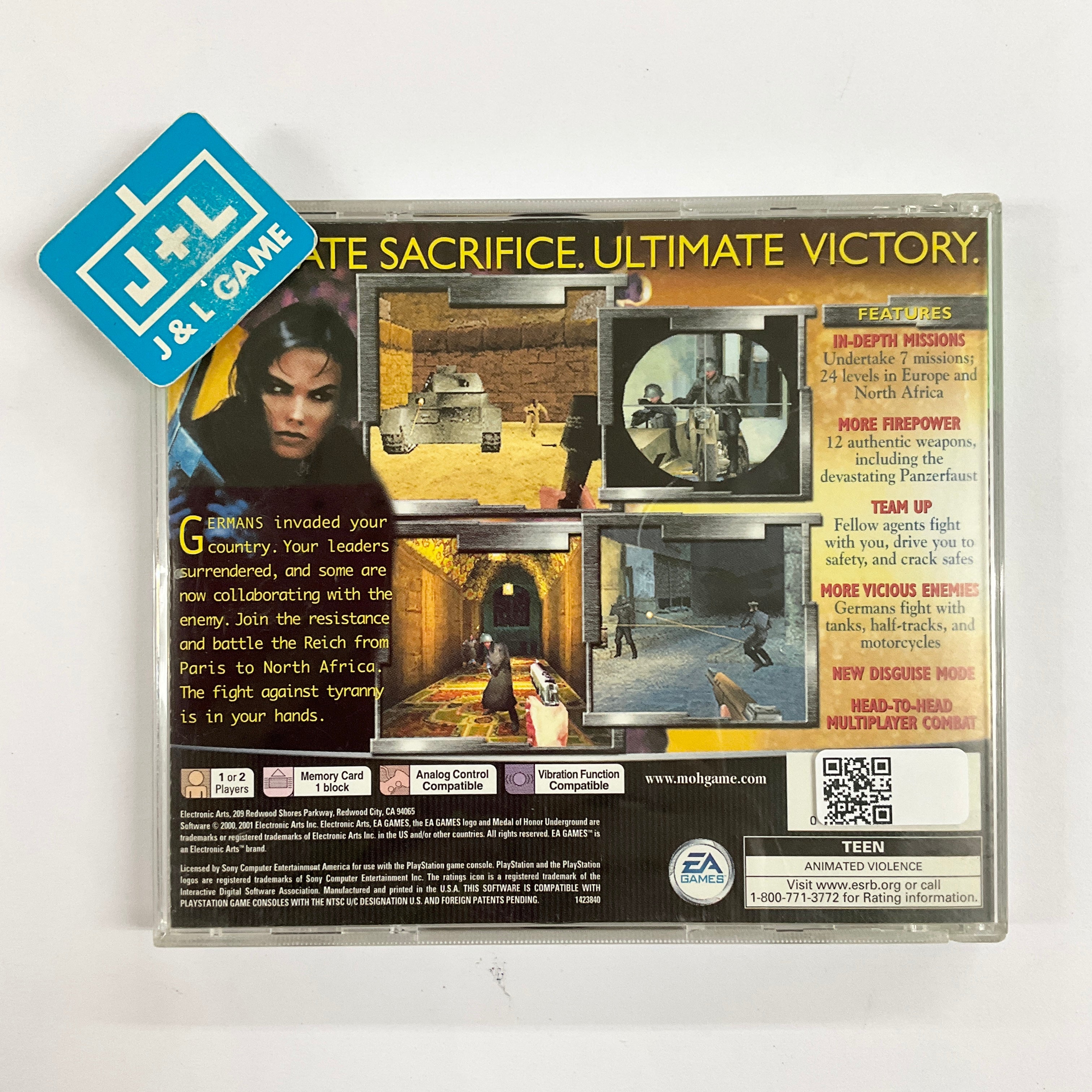 Medal of Honor Underground (Greatest Hits) - (PS1) PlayStation 1 [Pre-Owned] Video Games Electronic Arts   