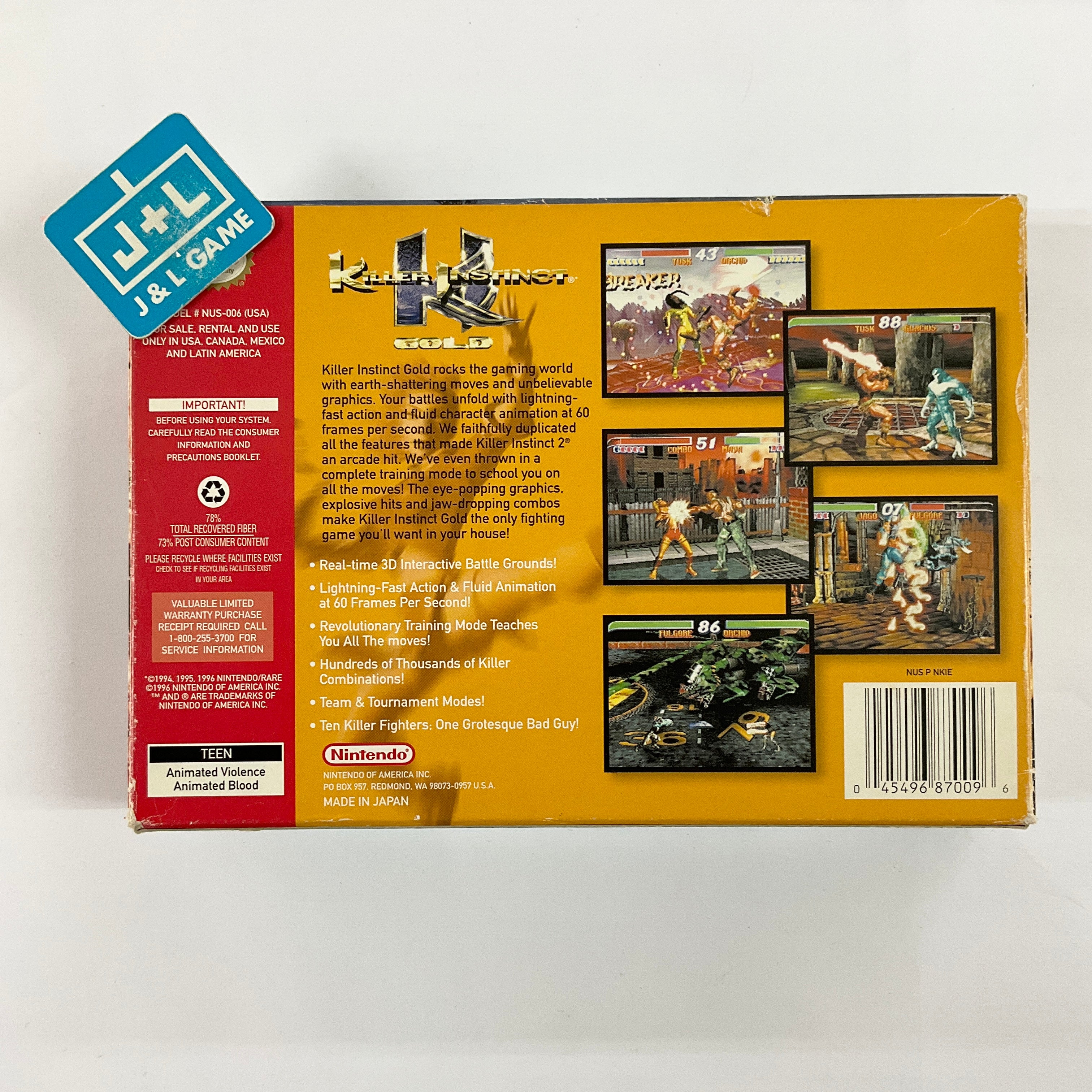 Killer Instinct Gold - (N64) Nintendo 64 [Pre-Owned] Video Games Nintendo   