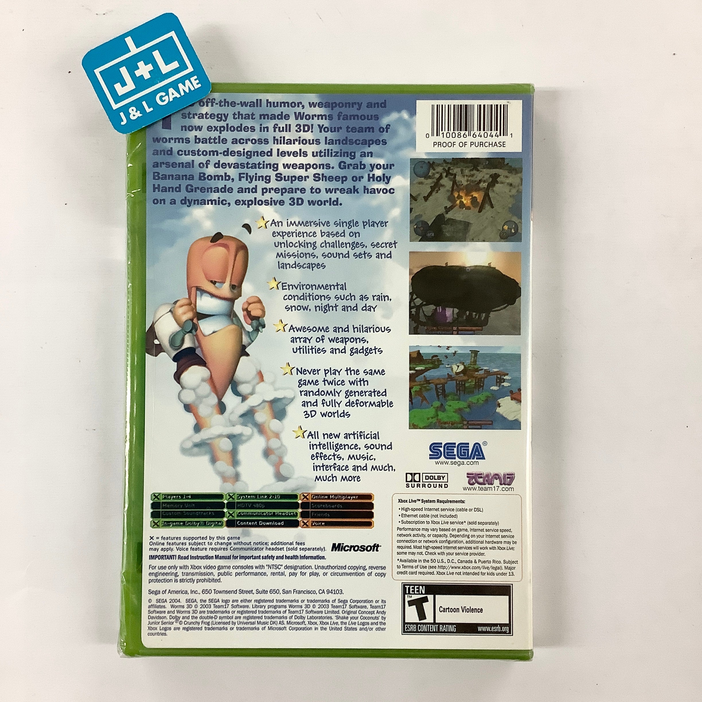 Worms 3D - (XB) Xbox Video Games Sega   
