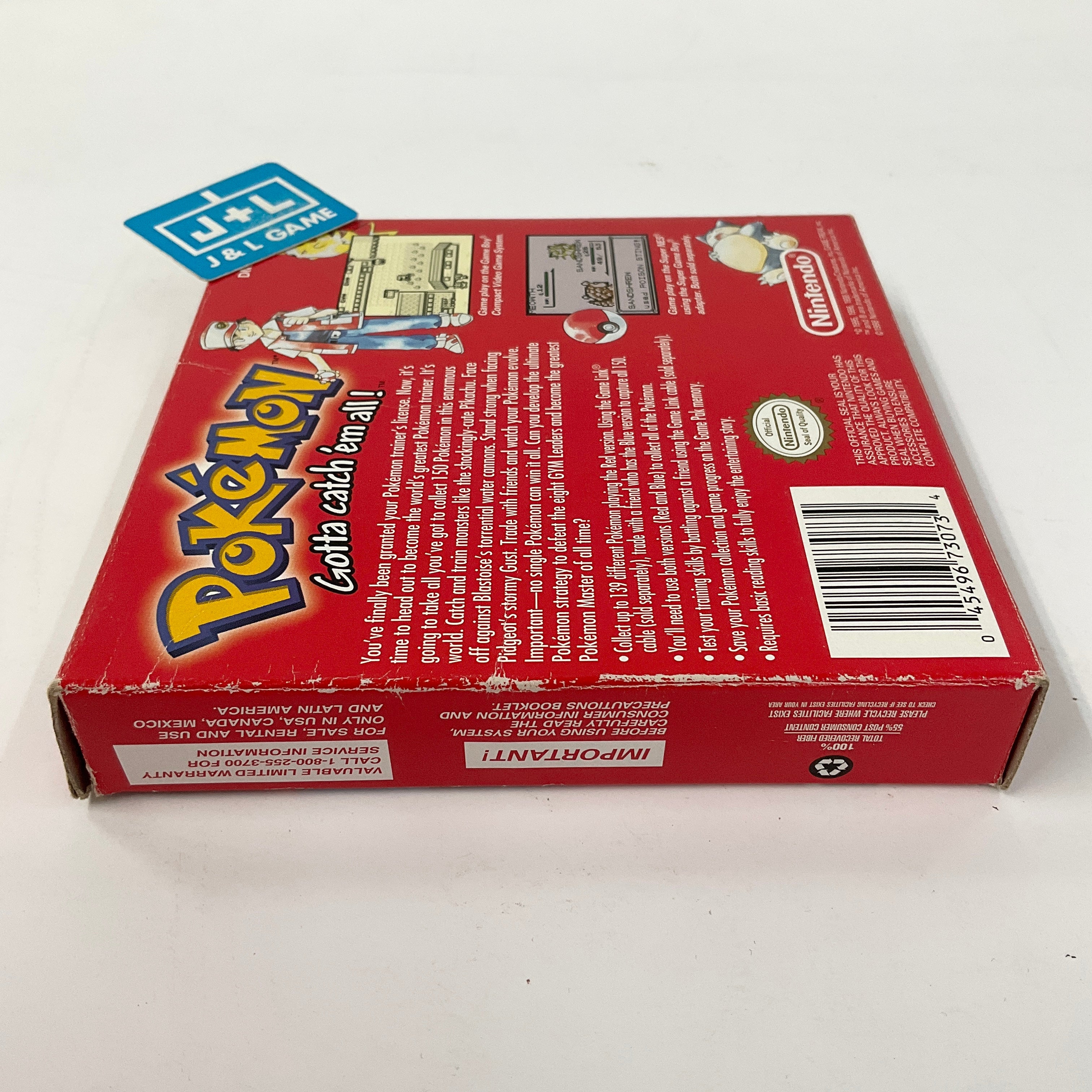 Jeu GameBoy Pokemon Pocket monsters Rouge/Red- import japonais / japanese import Jeu GameBoy Pokemon Pocket monsters Rouge/Red- import japonais / japanese import