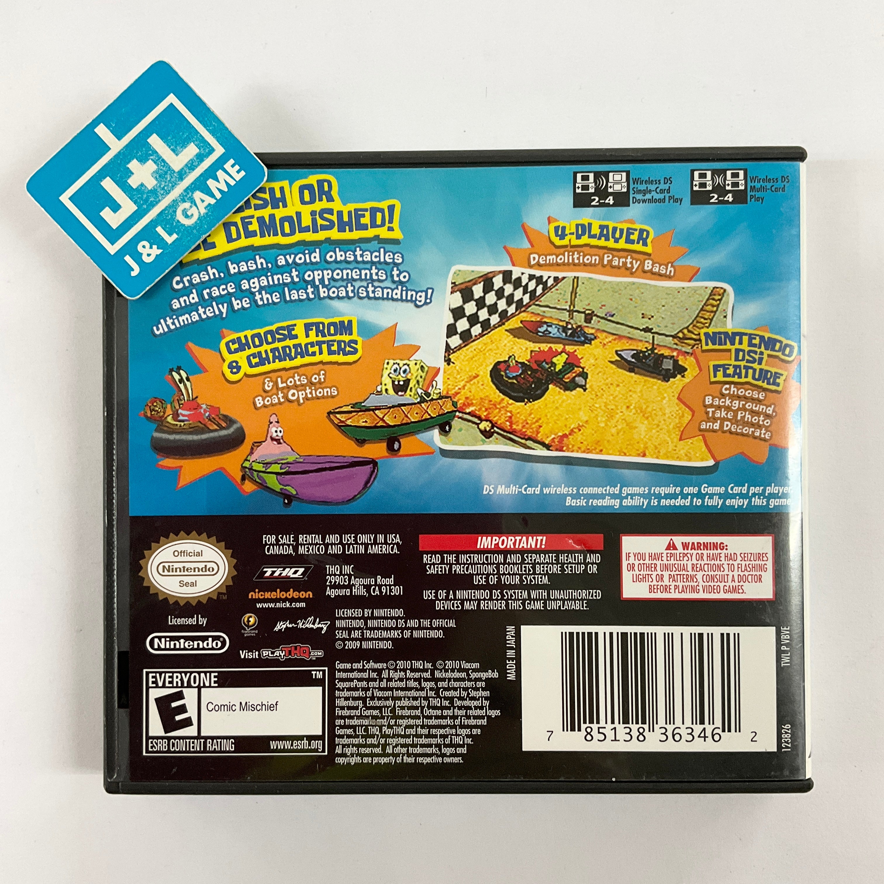 SpongeBob's Boating Bash - (NDS) Nintendo DS [Pre-Owned] | J&L Game