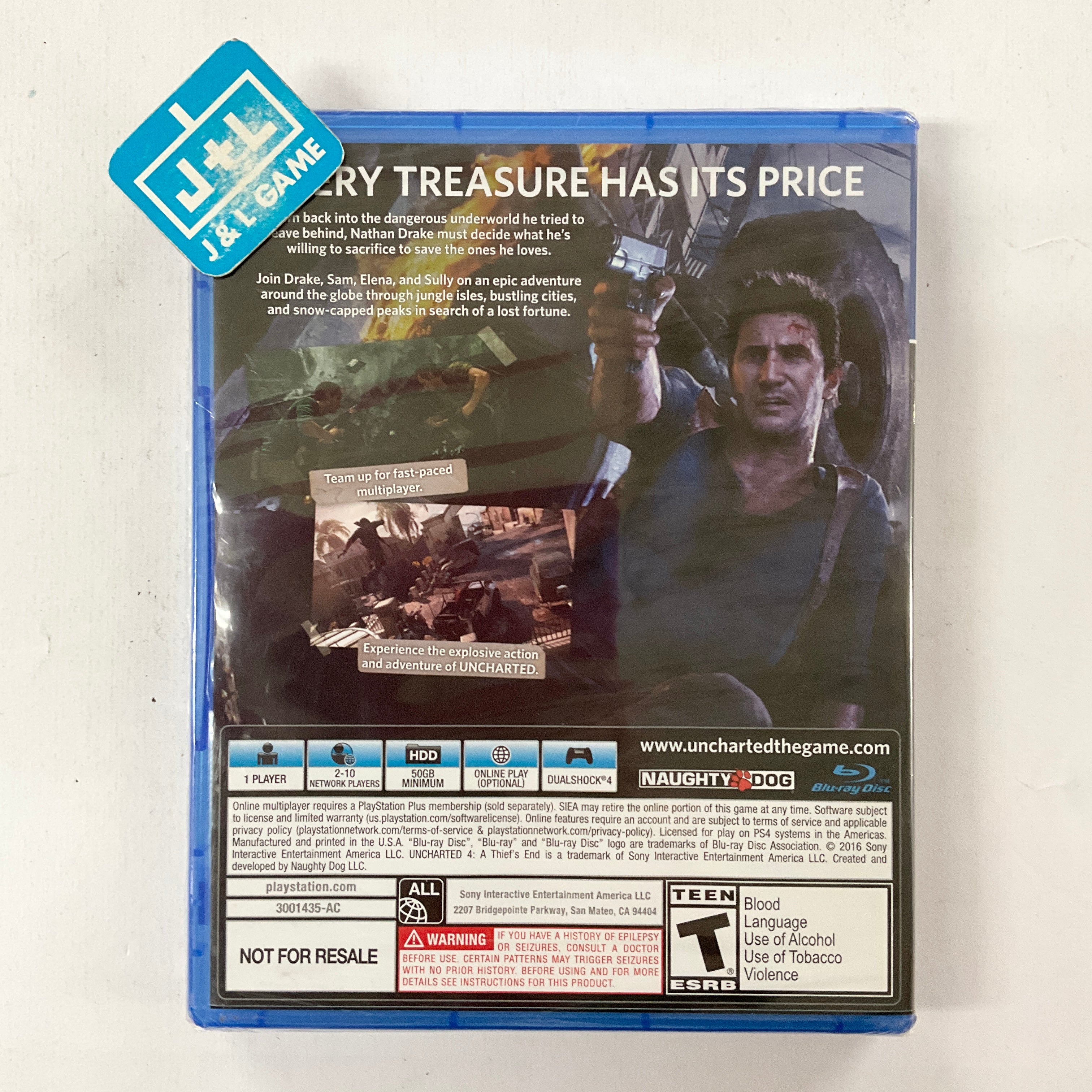 Uncharted 4: A Thief's End (NFR) - (PS4) PlayStation 4 Video Games SCEA   
