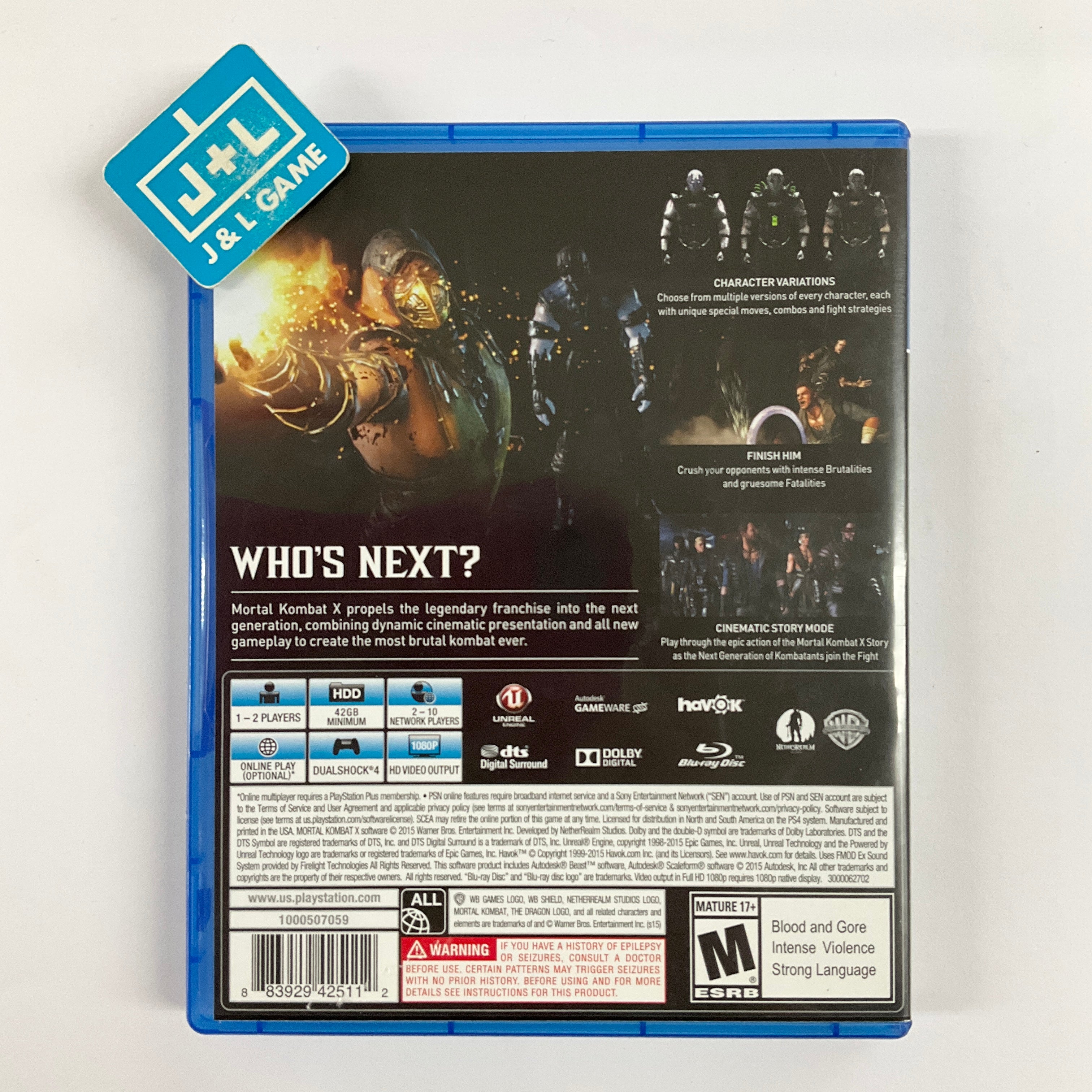 Mortal Kombat X - (PS4) PlayStation 4 [Pre-Owned] Video Games Warner Bros. Interactive Entertainment