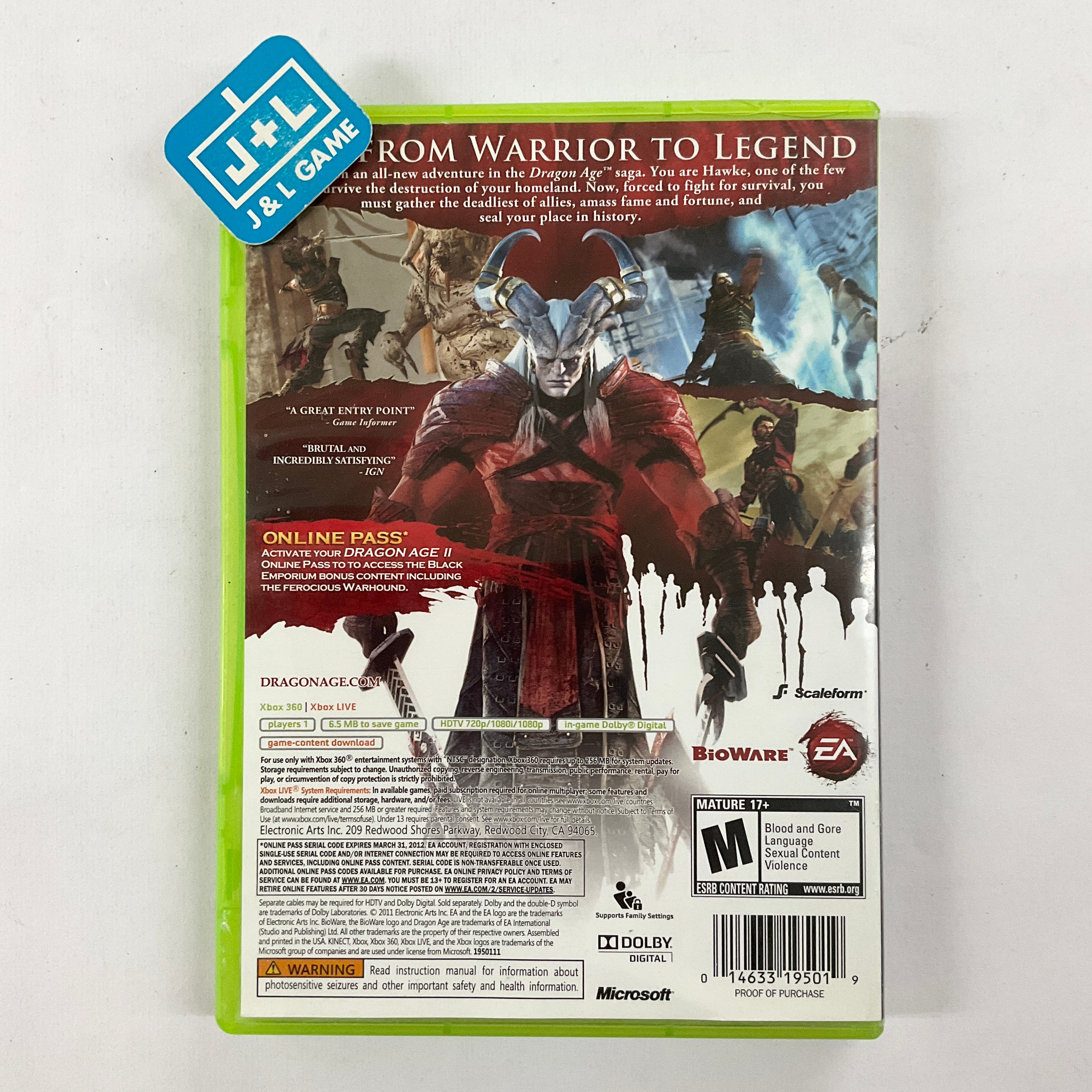 Dragon Age II - Xbox 360 [Pre-Owned] Video Games Electronic Arts   