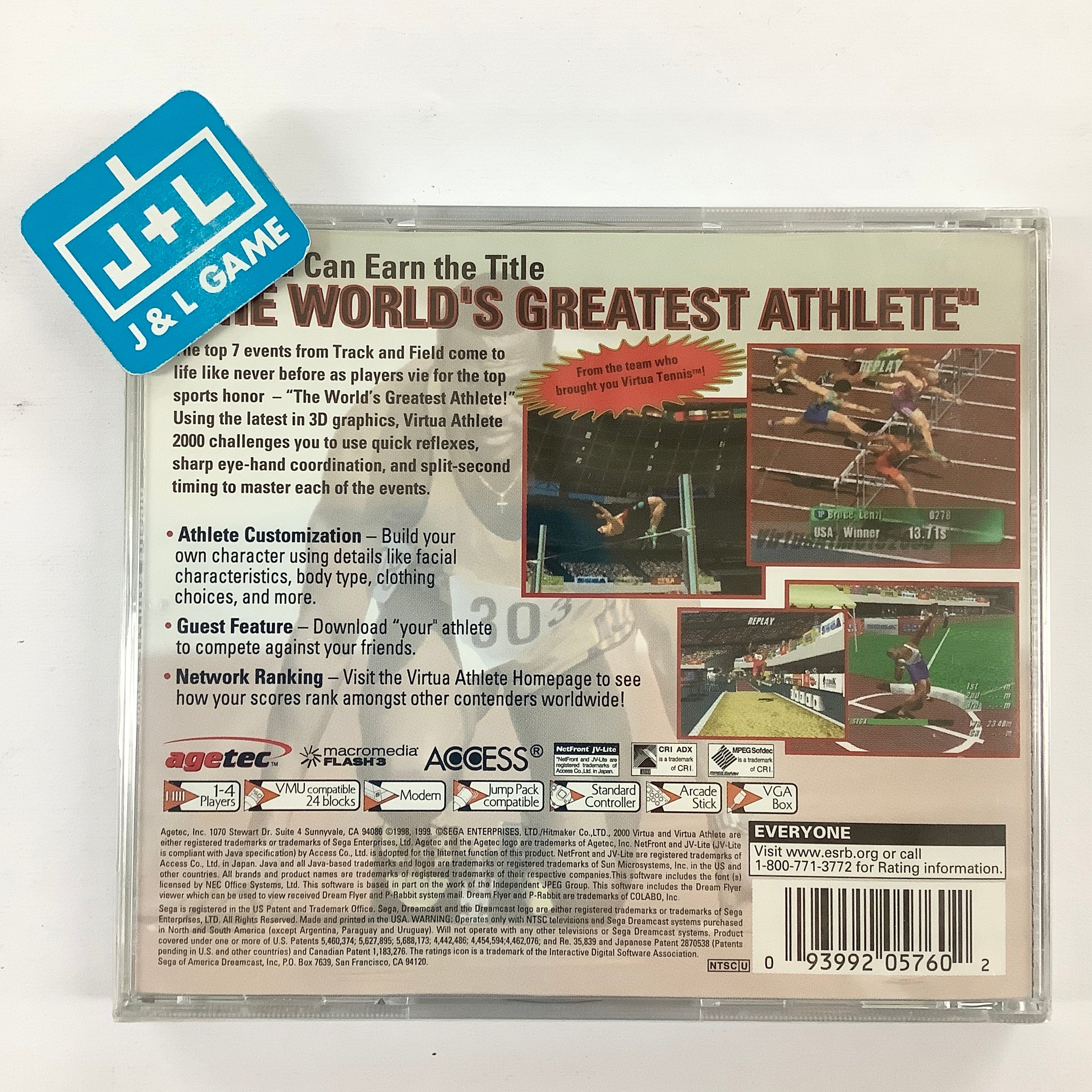 Virtua Athlete 2000 - (DC) SEGA Dreamcast Video Games Agetec   