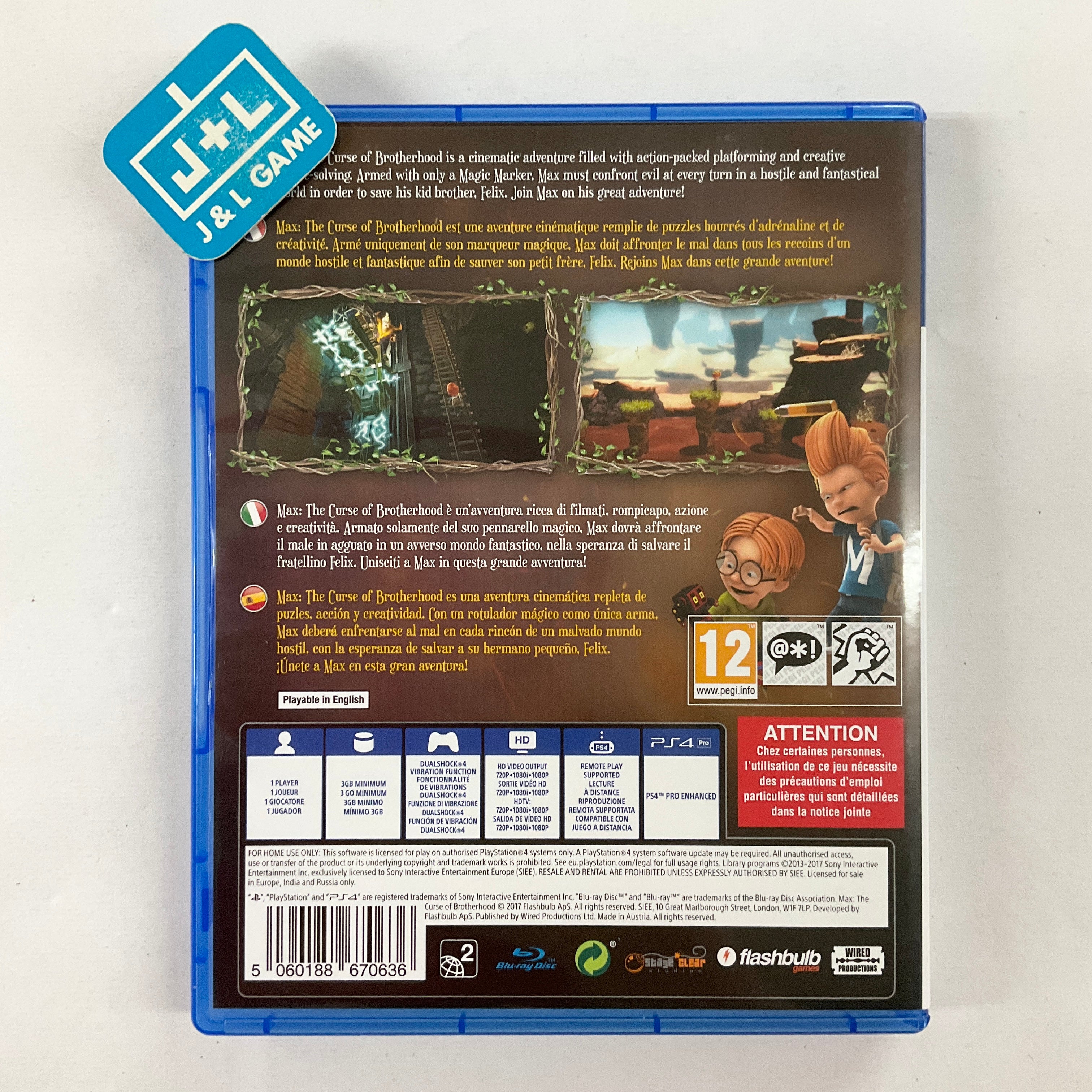 Max The Curse of Brotherhood - (PS4) Playstation 4 [Pre-Owned] (European Import) Video Games Wired Productions   