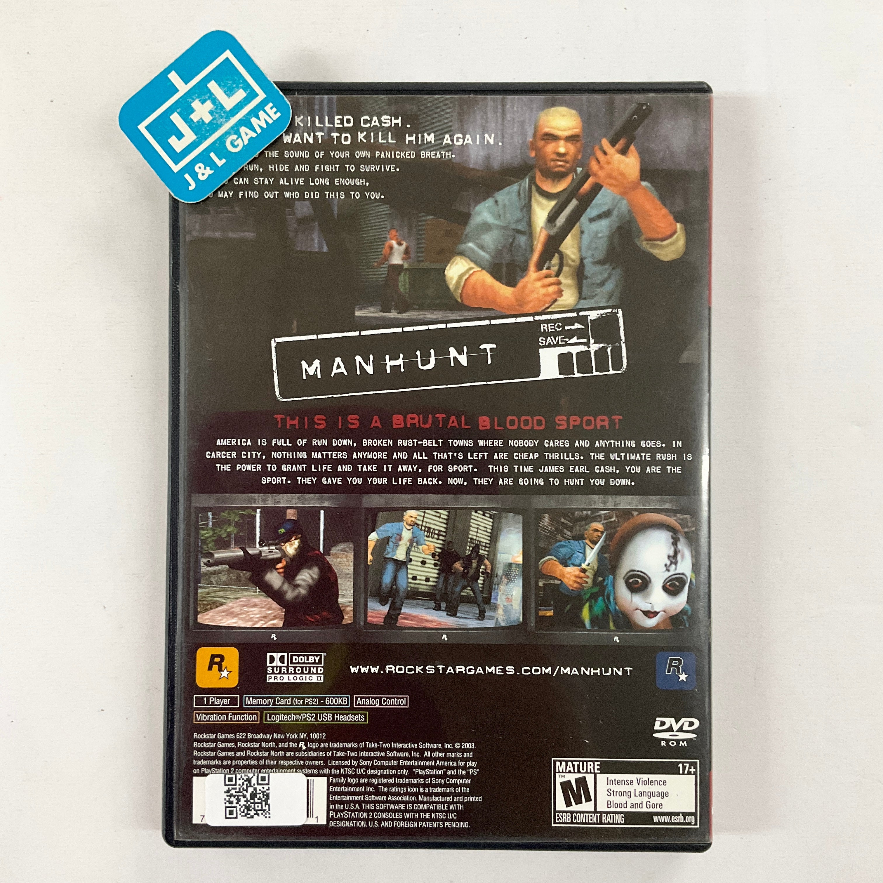 Manhunt (Greatest Hits) - (PS2) PlayStation 2 [Pre-Owned] Video Games Rockstar Games   