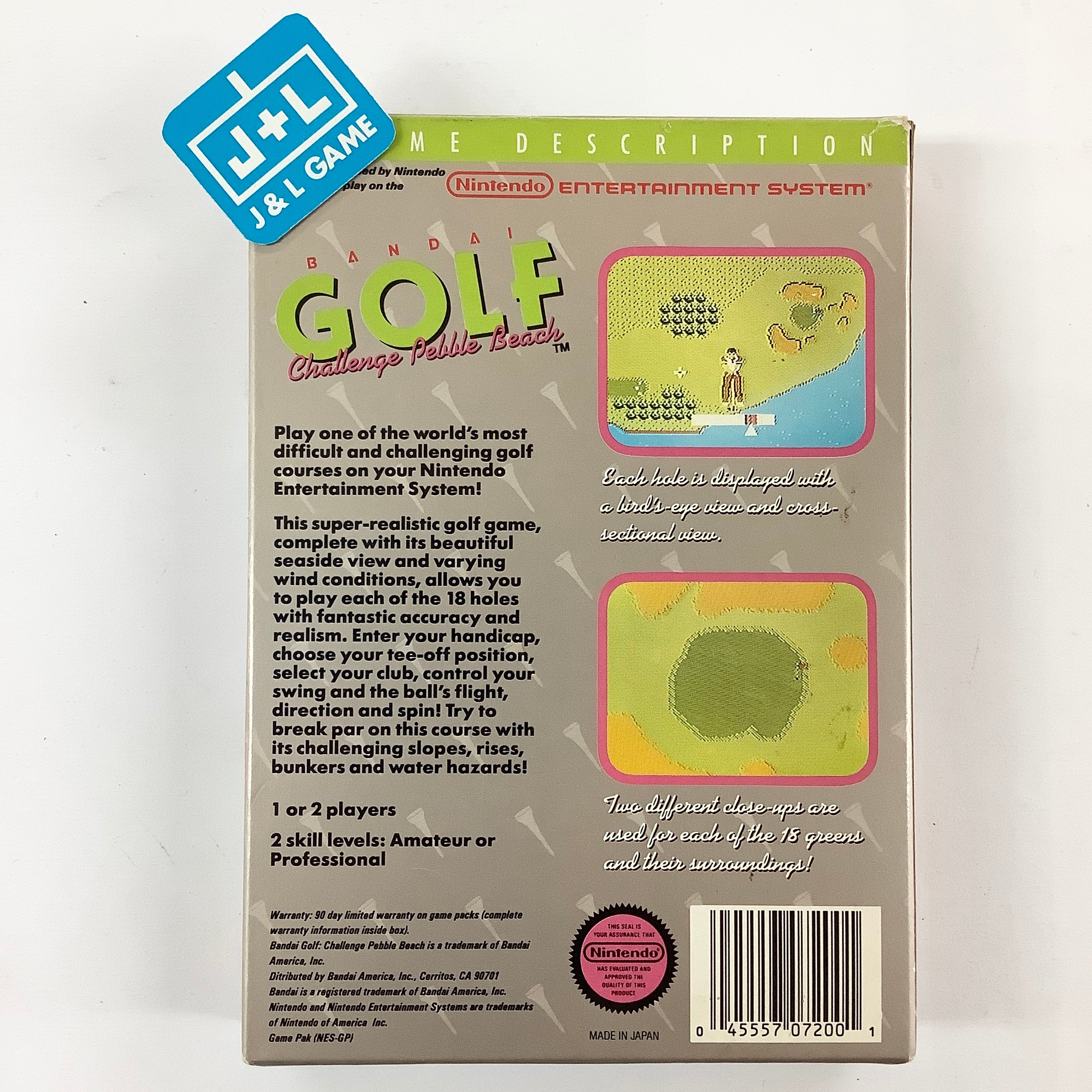 Bandai Golf: Challenge Pebble Beach - (NES) Nintendo Entertainment System [Pre-Owned] Video Games Bandai   