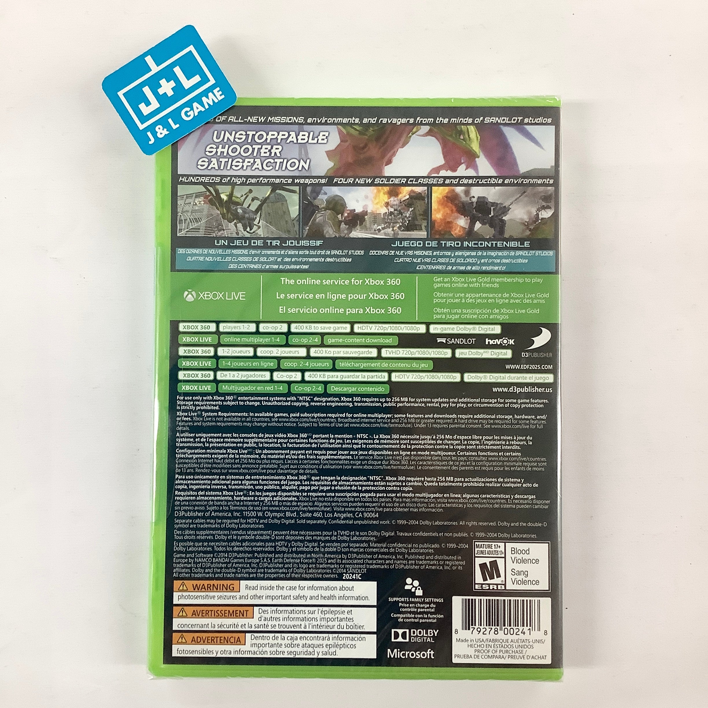 【激レア】EARTH DEFENSE FORCE 2025【北米版】 Earth Defense Force 2025 - Xbox 360 | J&L Game