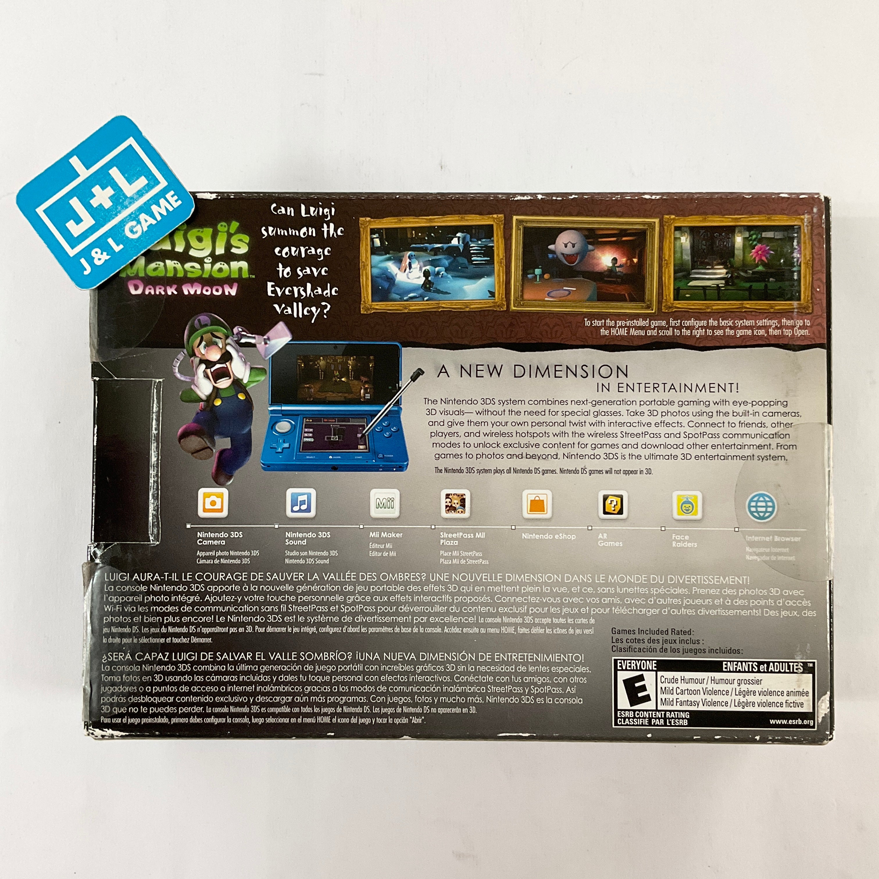 Nintendo 3DS Console (Cobalt Blue Luigi's Mansion: Dark Moon) - Nintendo 3DS [Pre-Owned] Consoles Nintendo   