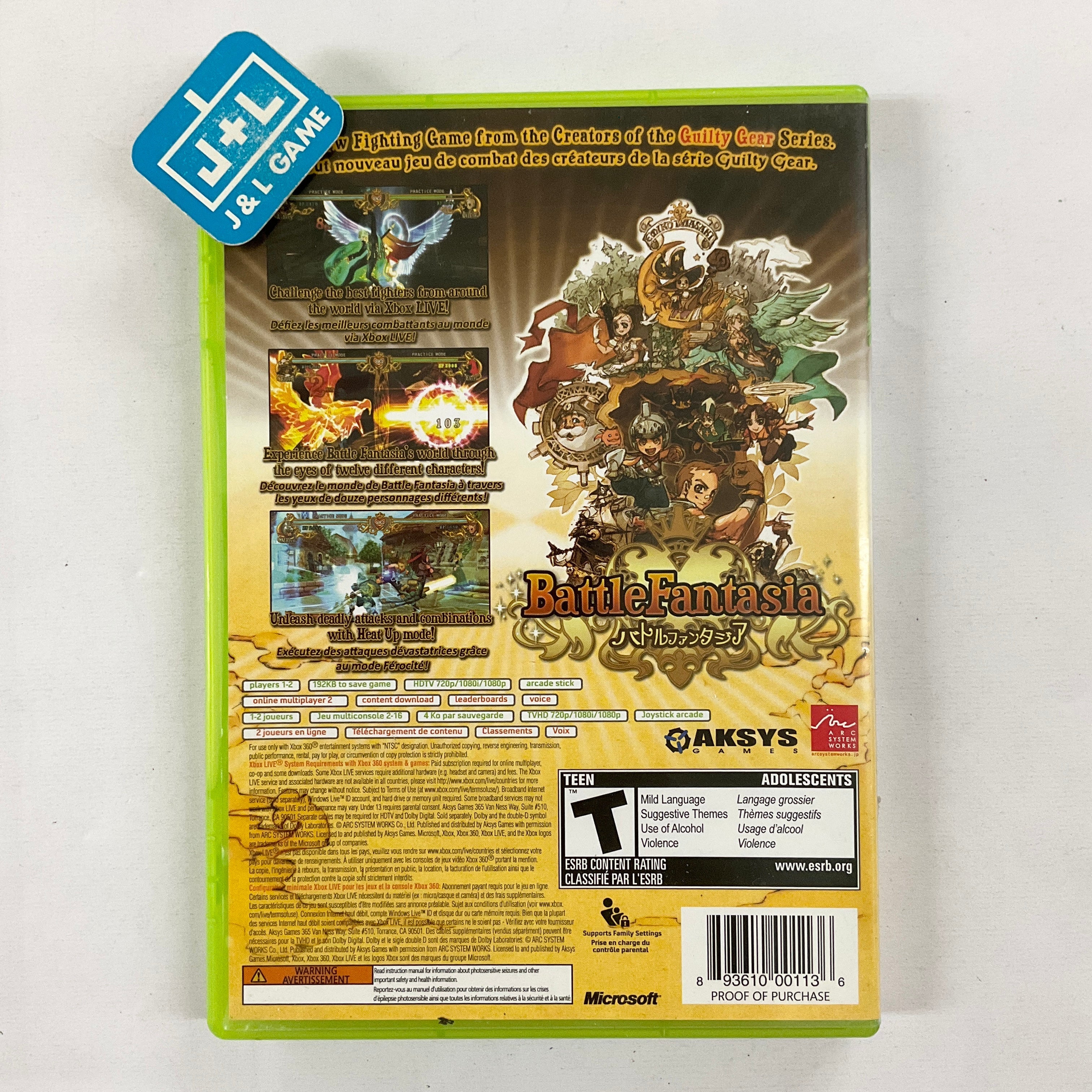 Battle Fantasia - Xbox 360 [Pre-Owned] | J&L Game