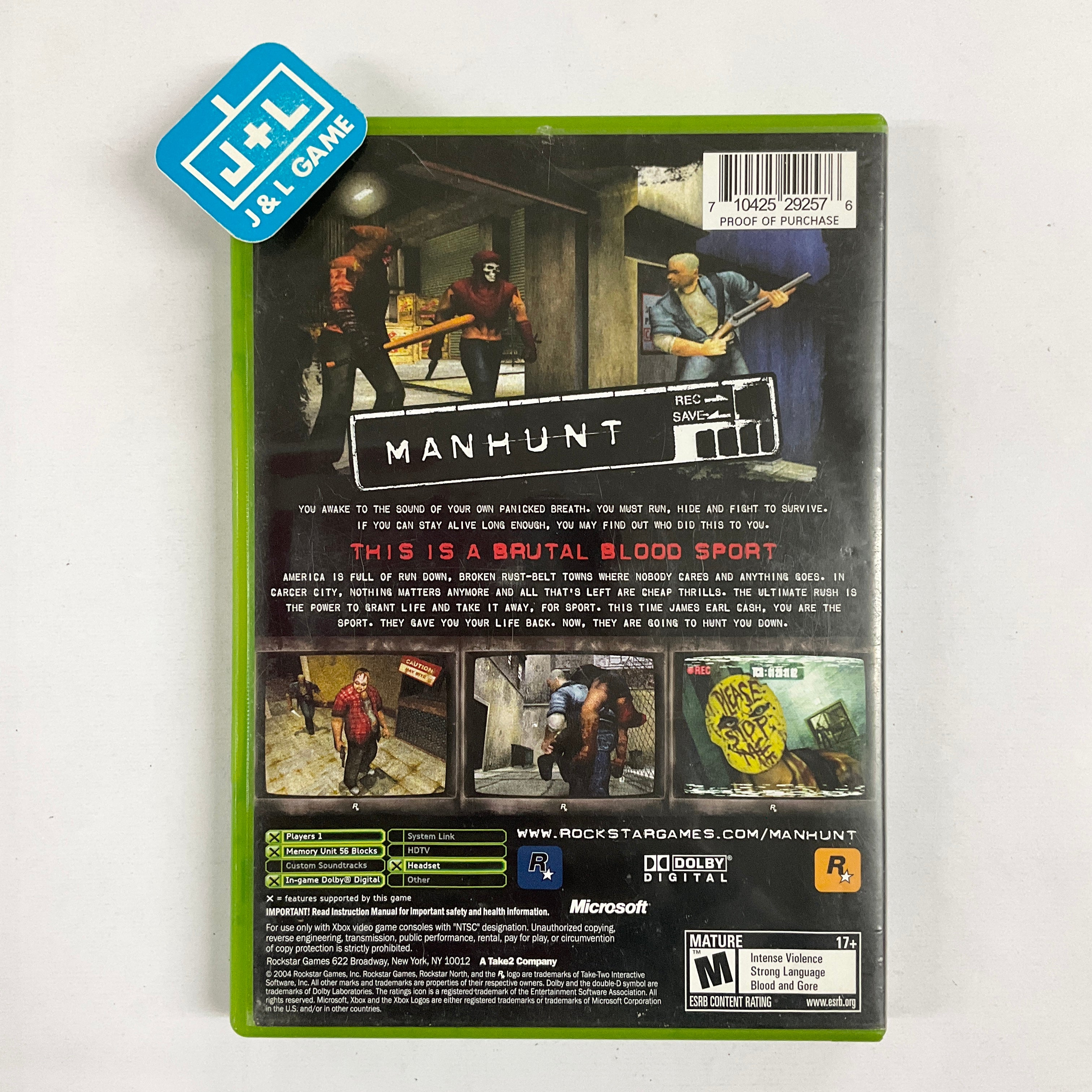 Manhunt - (XB) Xbox [Pre-Owned] Video Games Rockstar Games   