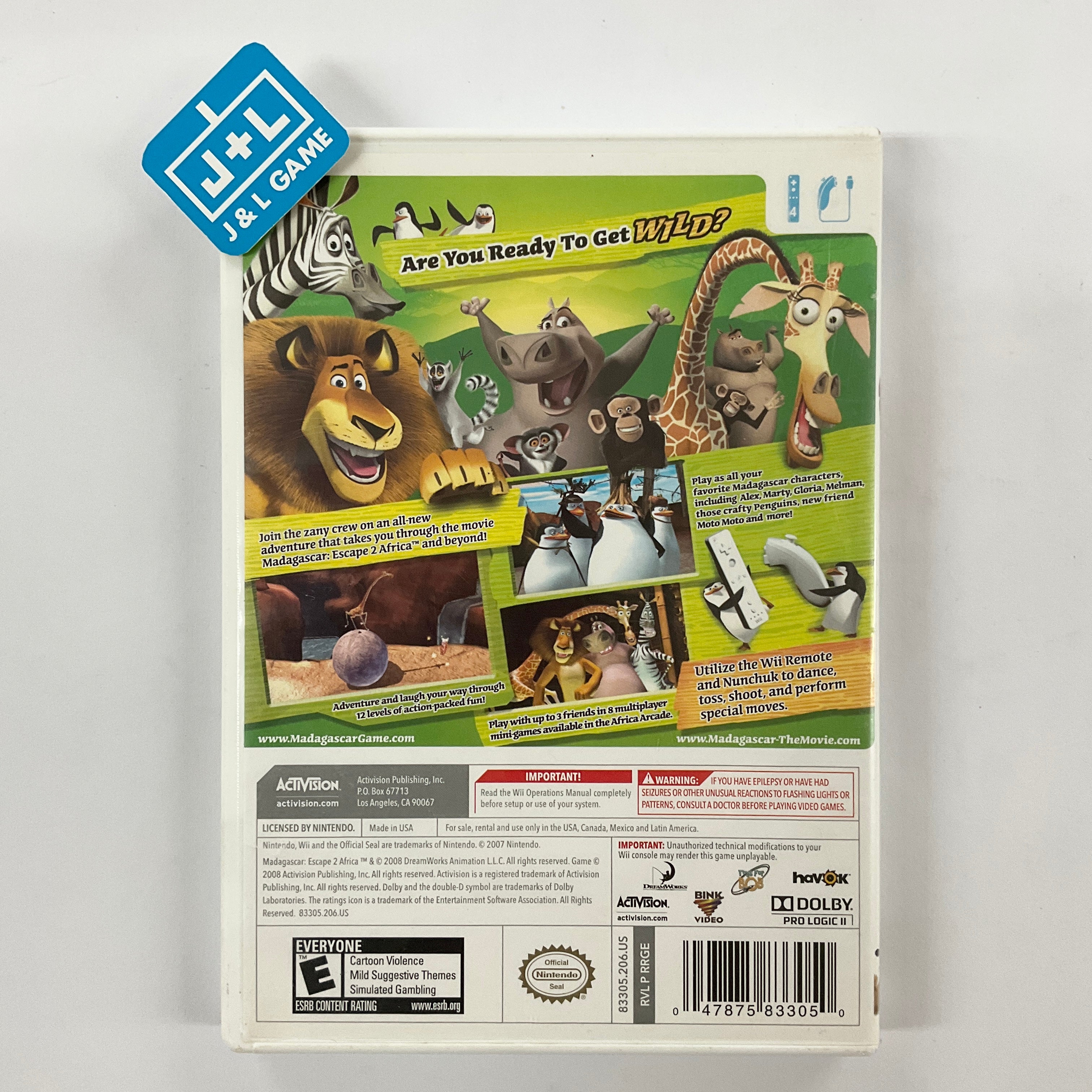 Madagascar: Escape 2 Africa - Nintendo Wii [Pre-Owned] Video Games Activision   