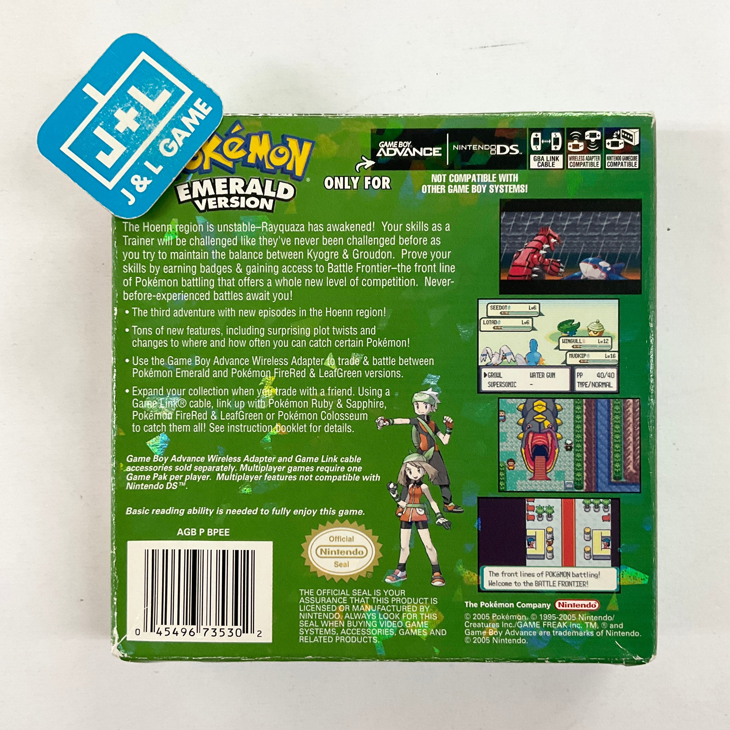 Pokemon Emerald Version - (GBA) Game Boy Advance [Pre-Owned] | J&L