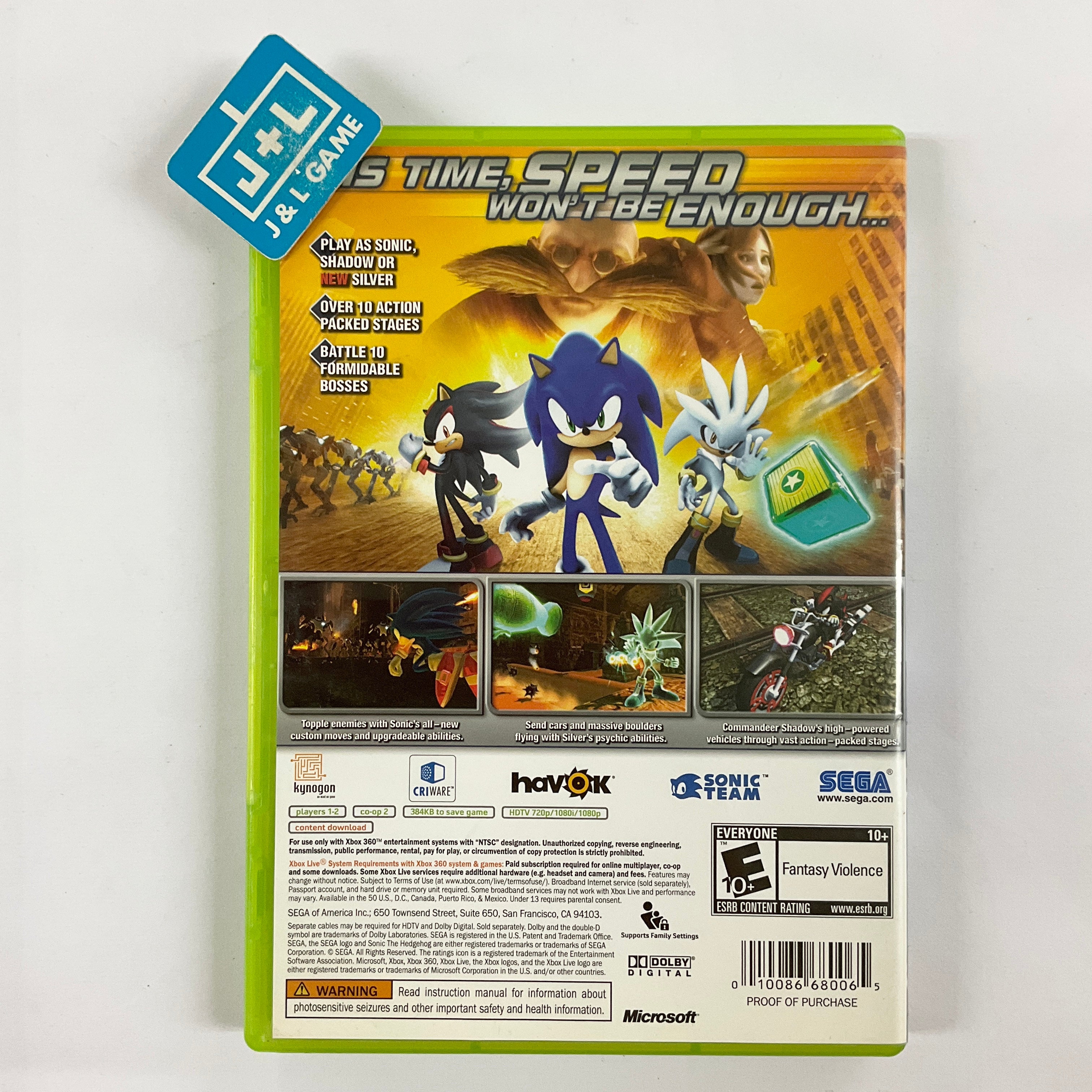 Sonic the Hedgehog - Xbox 360 [Pre-Owned] Video Games Sega   